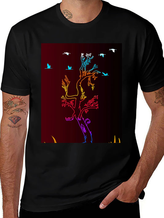 Neon Tree & Birds Graphic Tee