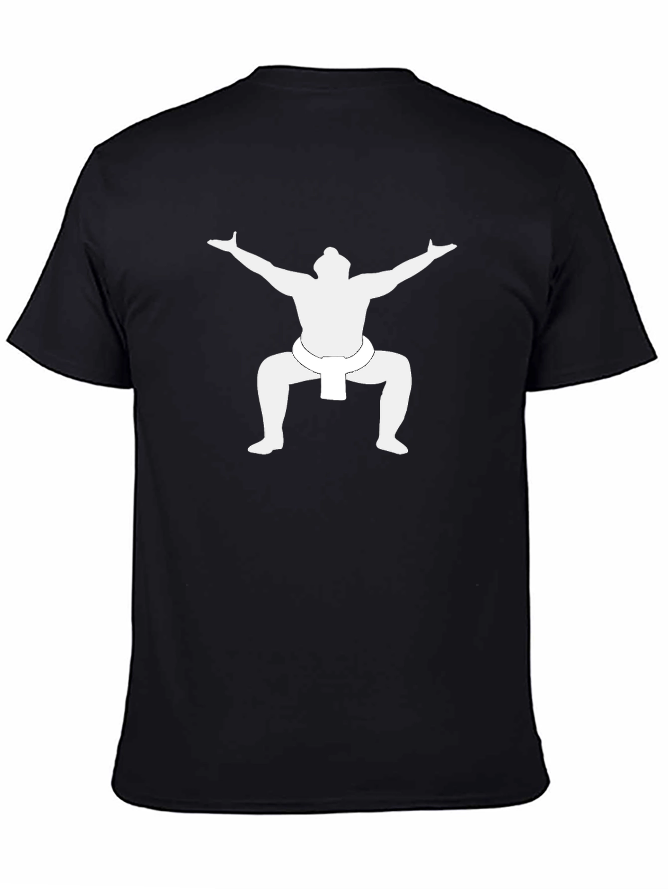 Sumo Wrestler Graphic Tee - Black Casual T-Shirt