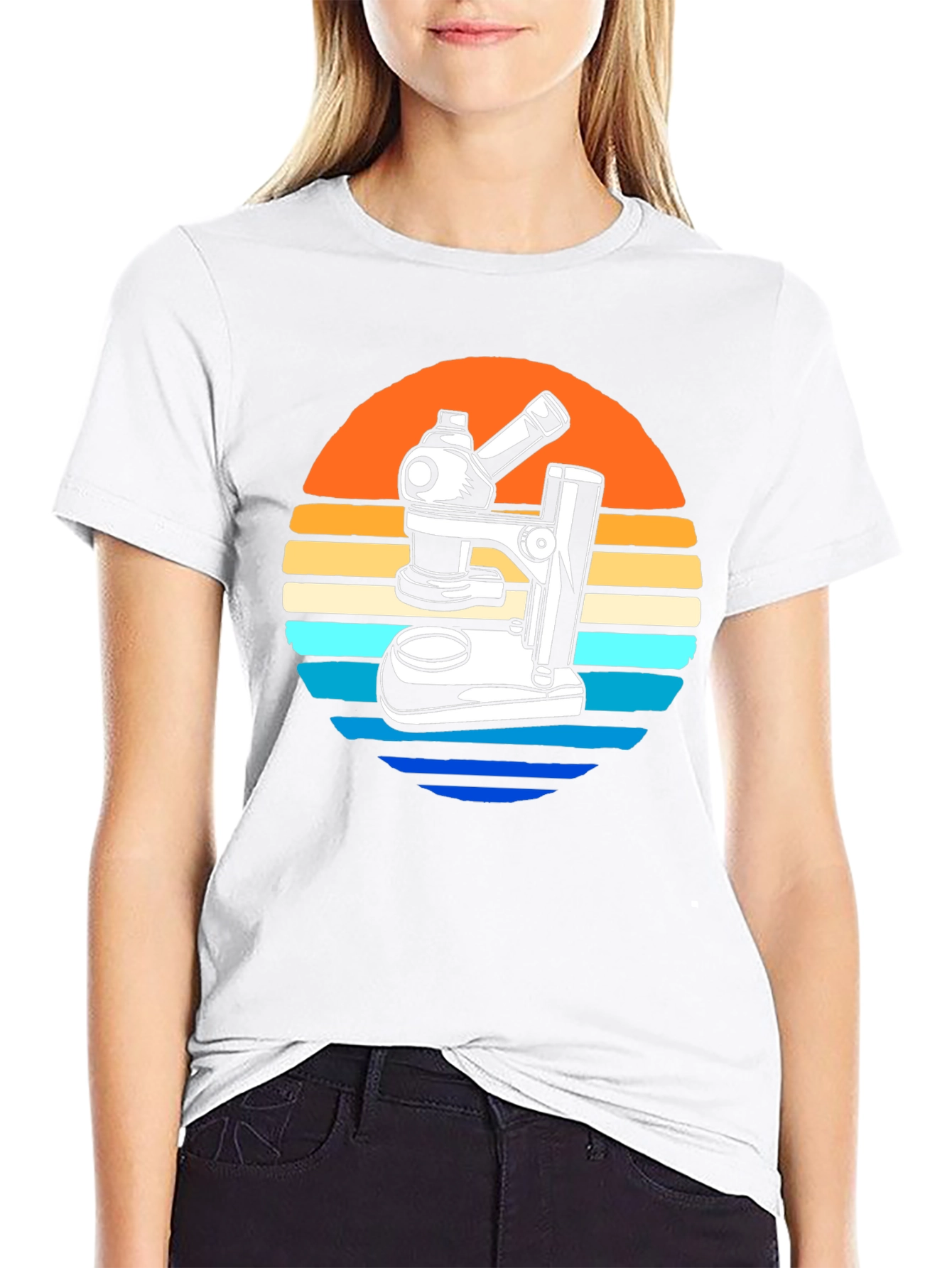 Retro Microscope Graphic T-Shirt - Science Lover Gift