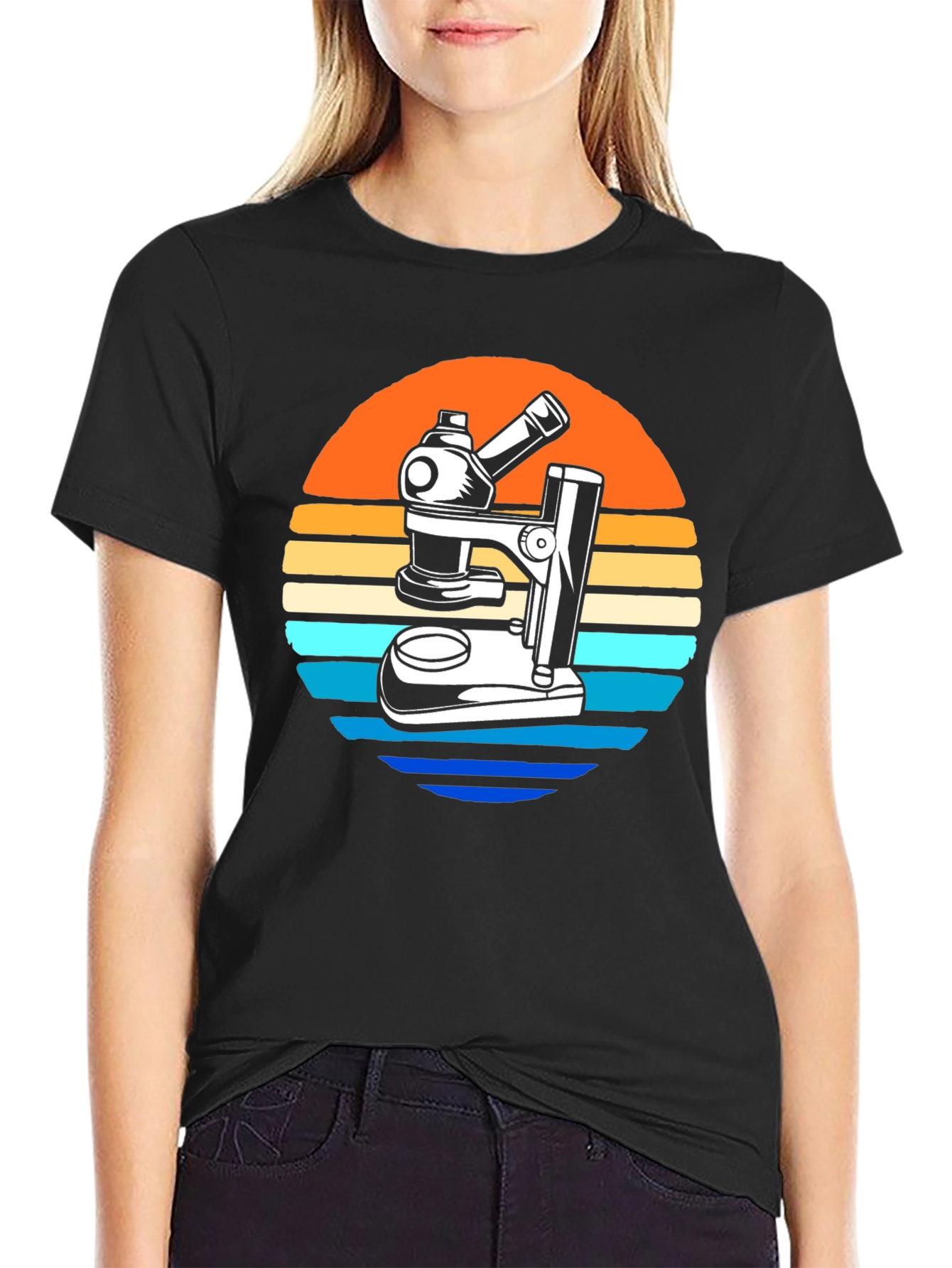 Retro Microscope Graphic T-Shirt - Science Lover Gift