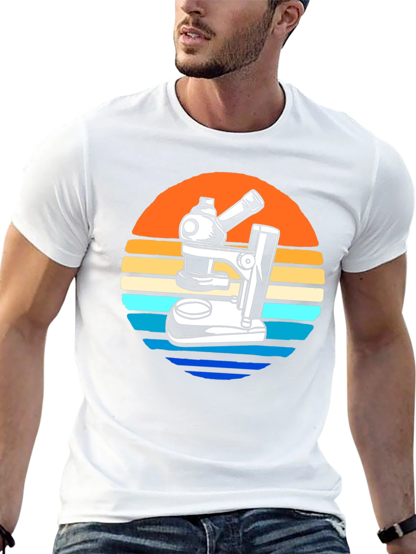 Retro Microscope Graphic T-Shirt - Science Lover Gift
