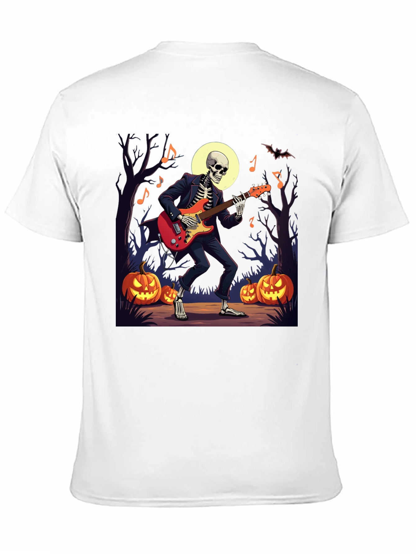 Skeleton Guitarist Halloween Graphic Tee