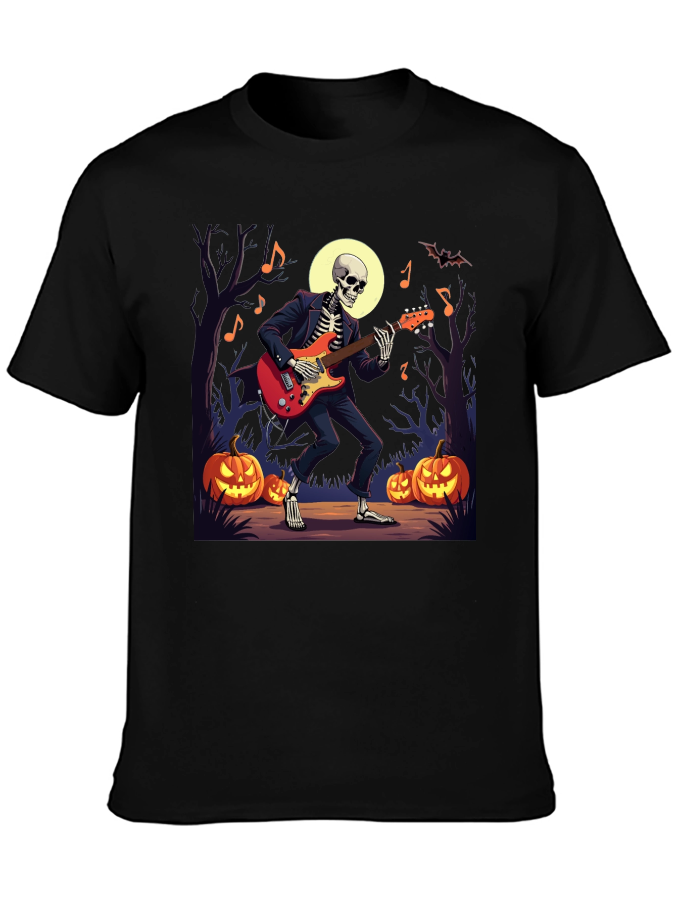 Skeleton Guitarist Halloween Graphic Tee