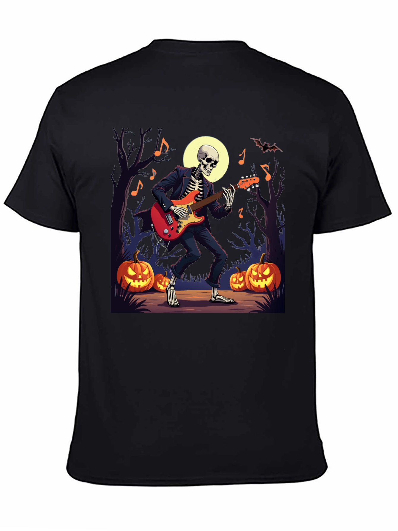 Skeleton Guitarist Halloween Graphic Tee