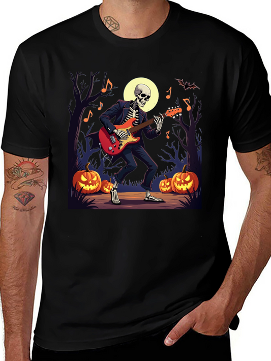 Skeleton Guitarist Halloween Graphic Tee