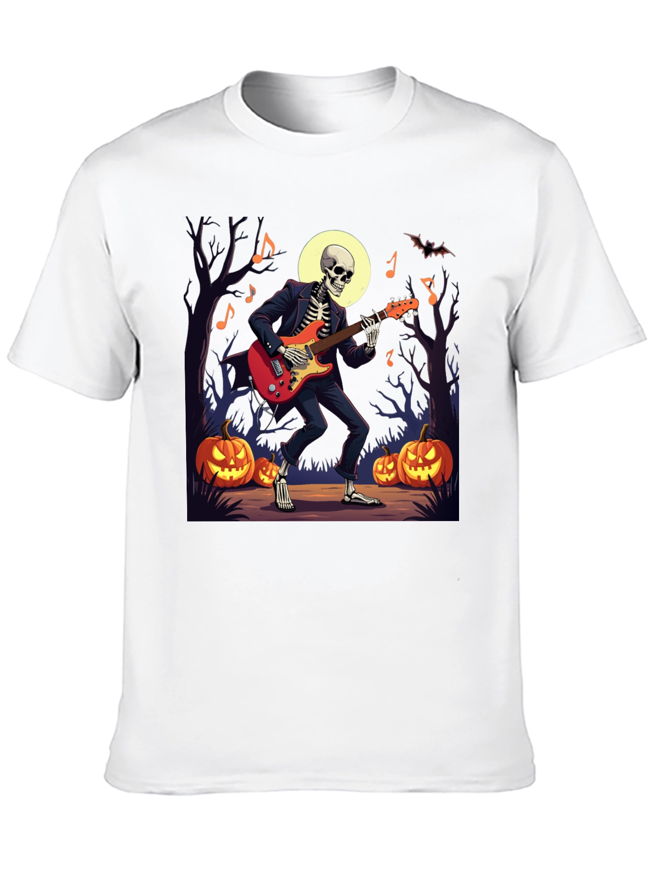 Skeleton Guitarist Halloween Graphic Tee