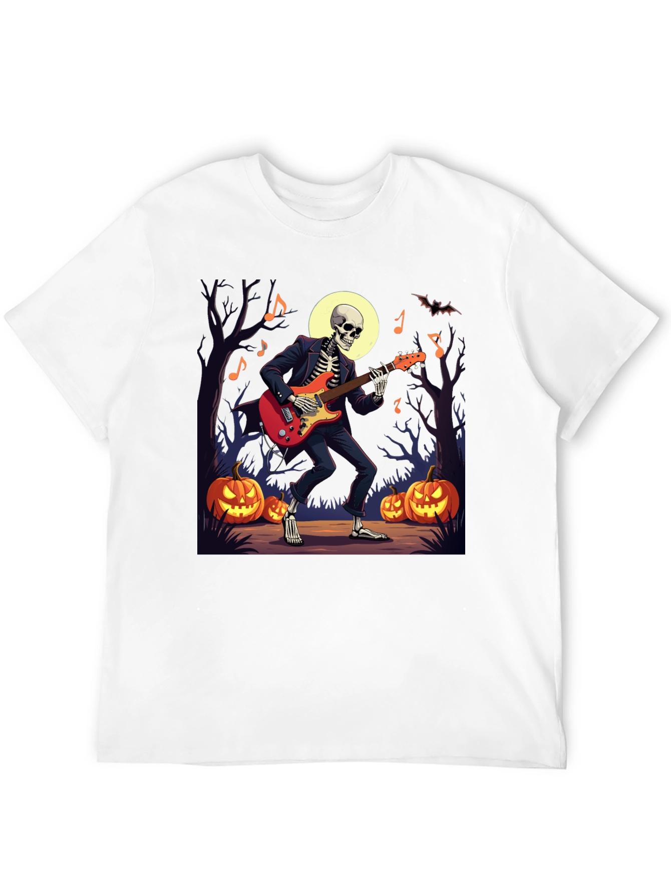 Skeleton Guitarist Halloween Graphic Tee