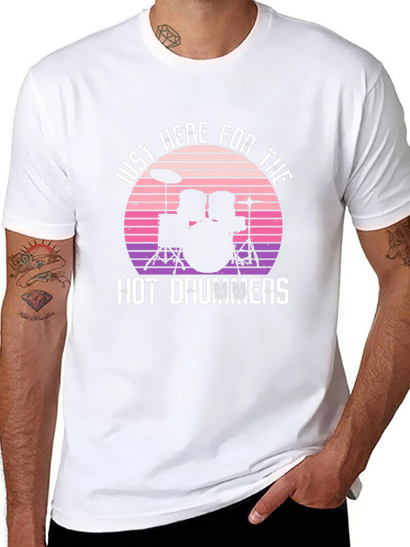 Just Here For The Hot Drummers Graphic T-Shirt