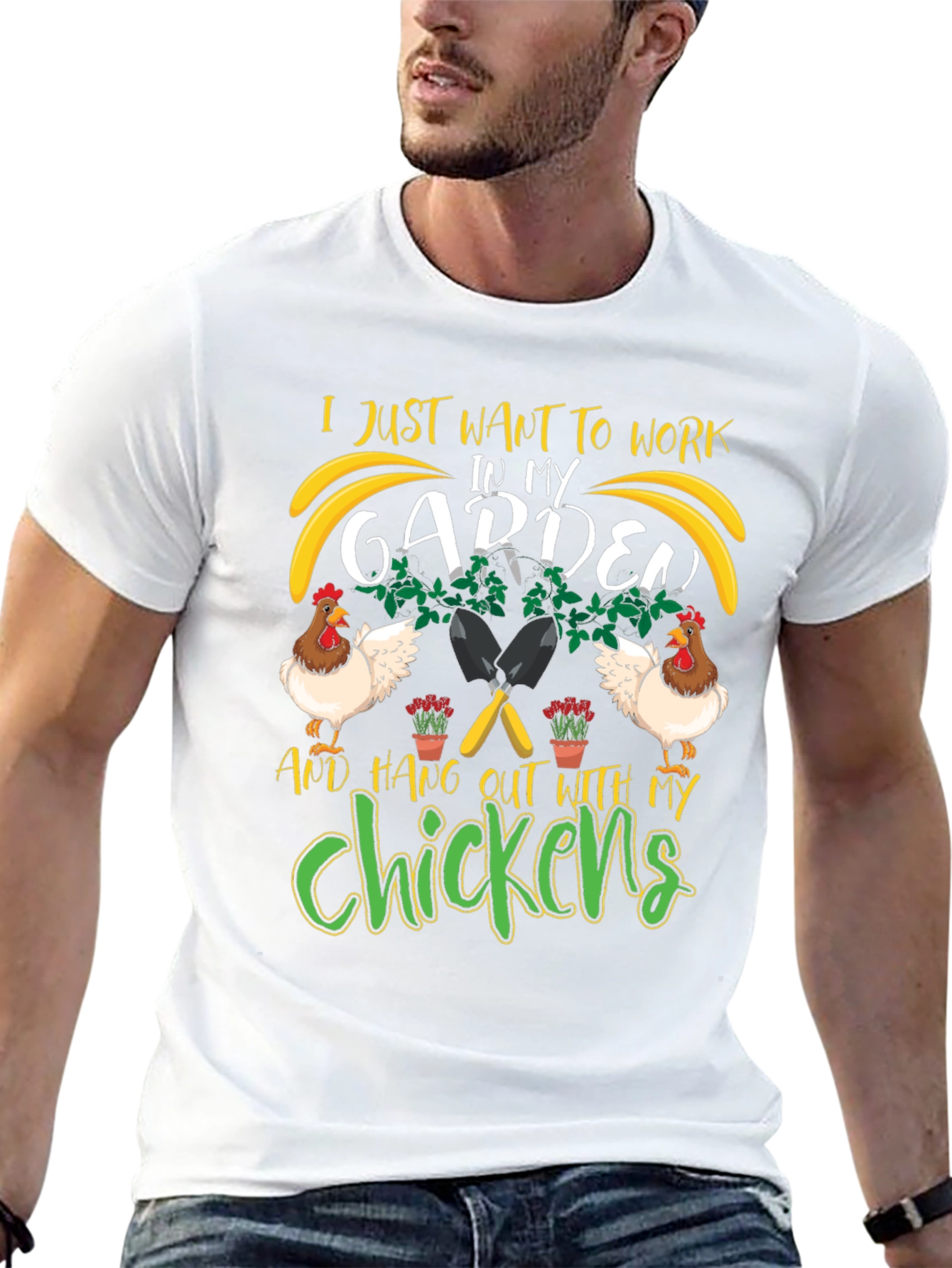 Work in My Garden with Chickens T-Shirt