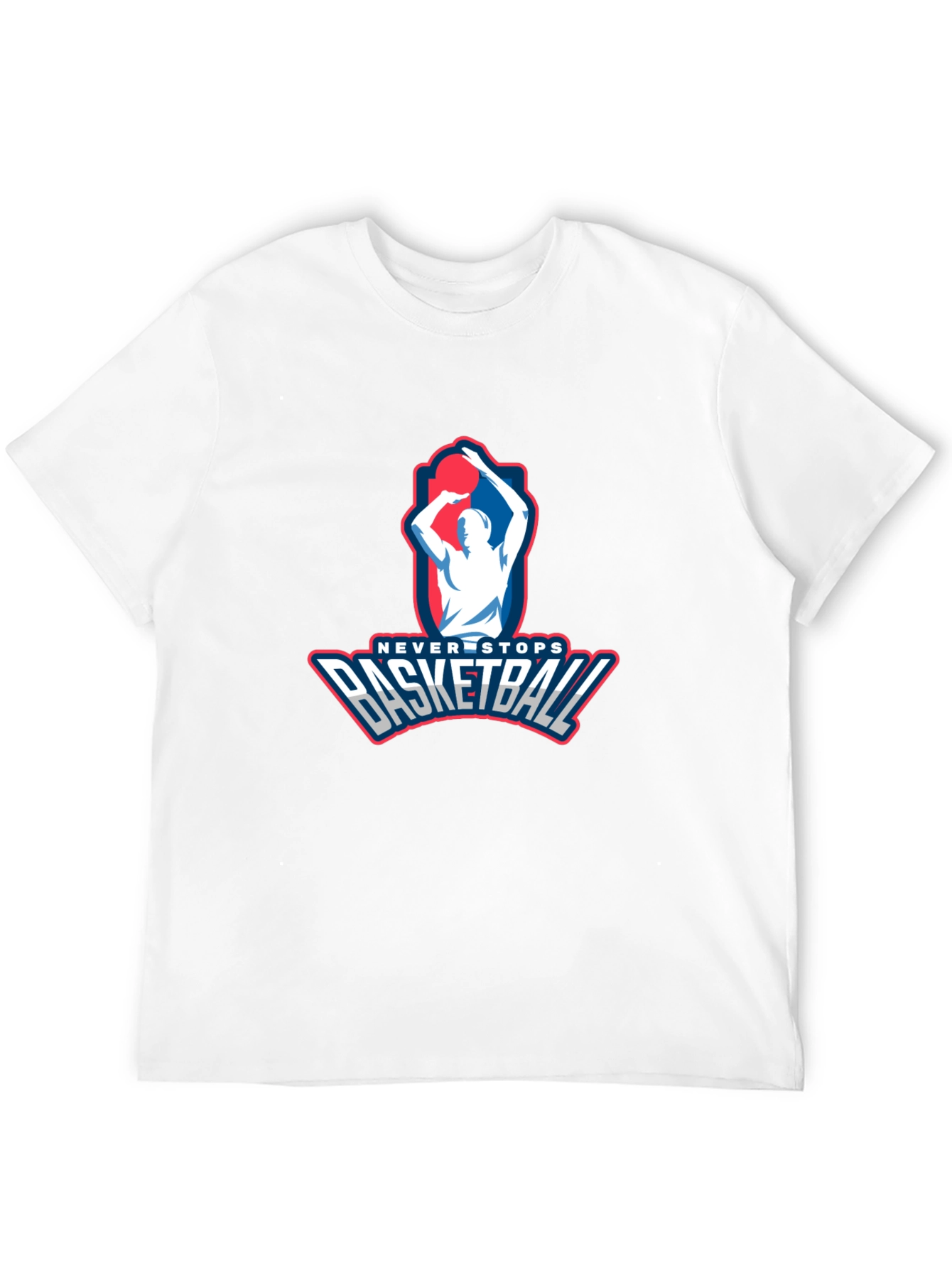 Never Stops Basketball Graphic Tee - Mens Black T-Shirt