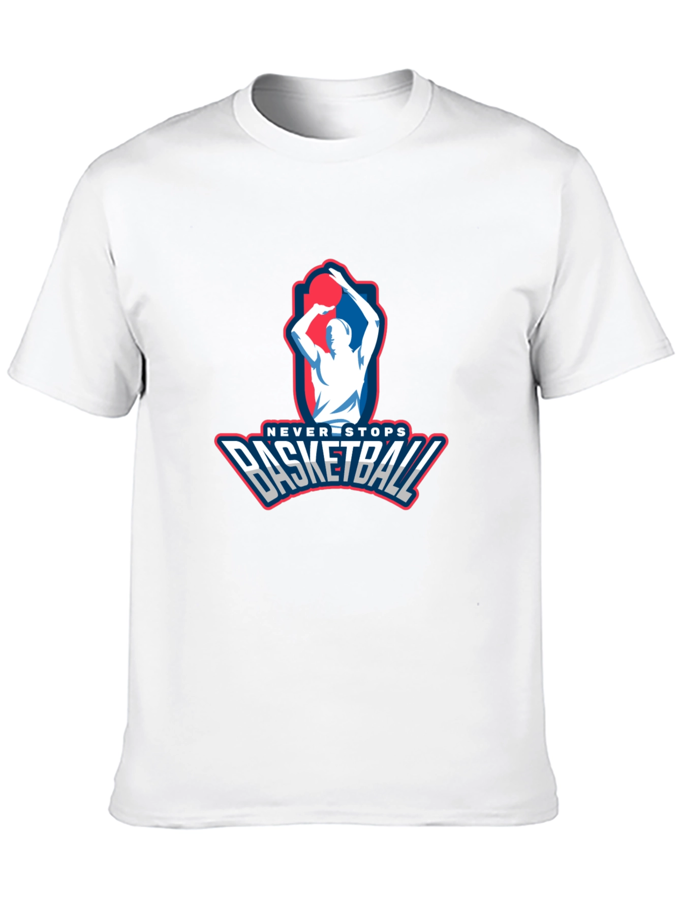 Never Stops Basketball Graphic Tee - Mens Black T-Shirt