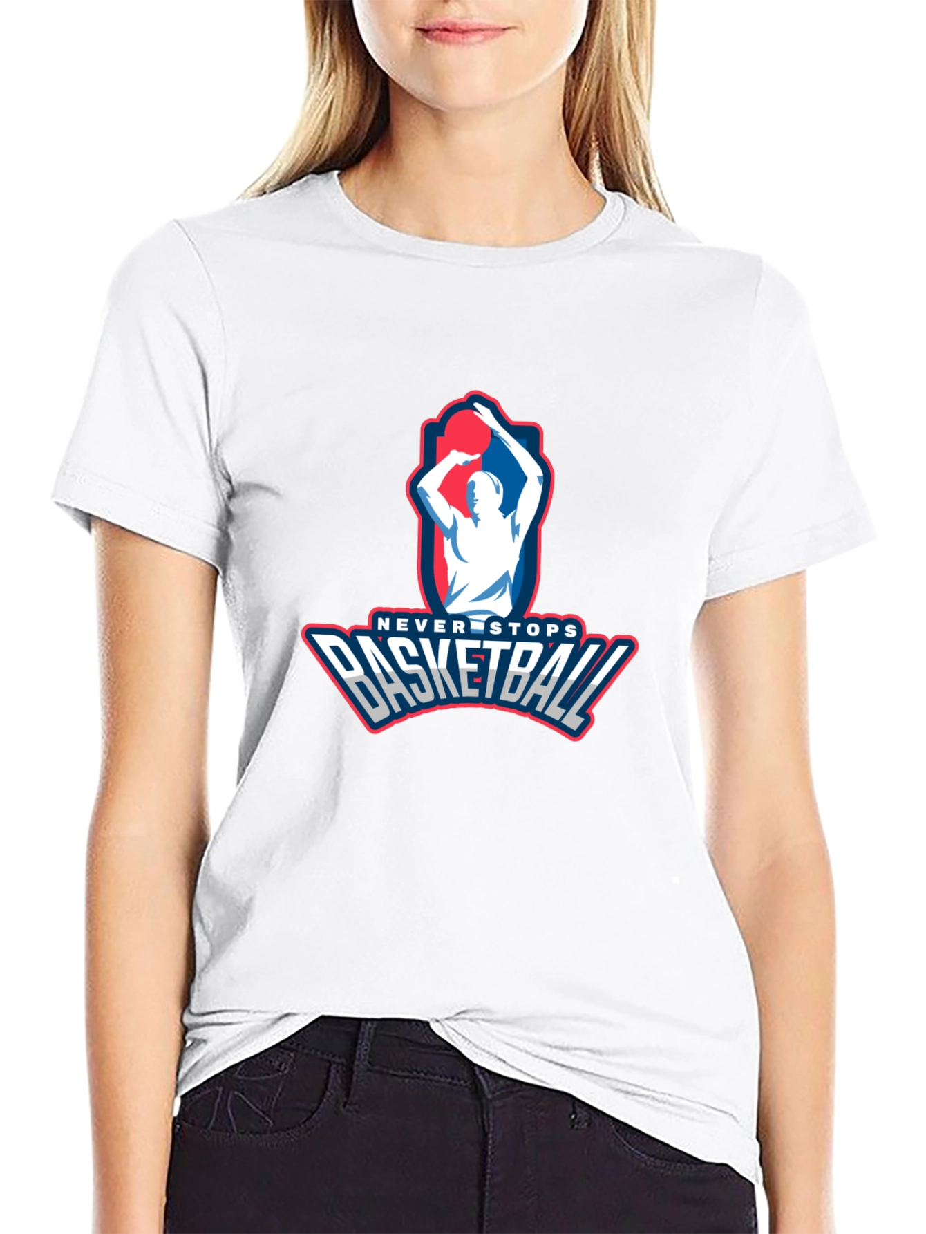 Never Stops Basketball Graphic Tee - Mens Black T-Shirt