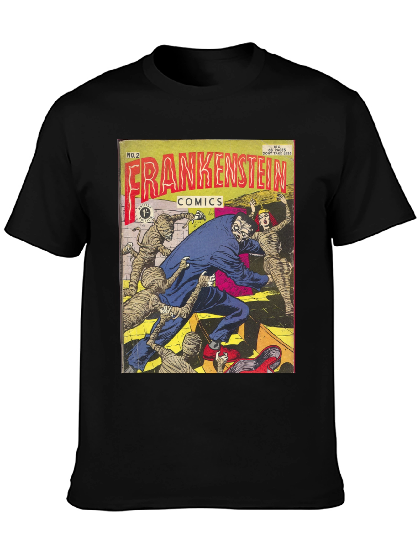 Frankenstein Comic Book Cover Graphic Tee