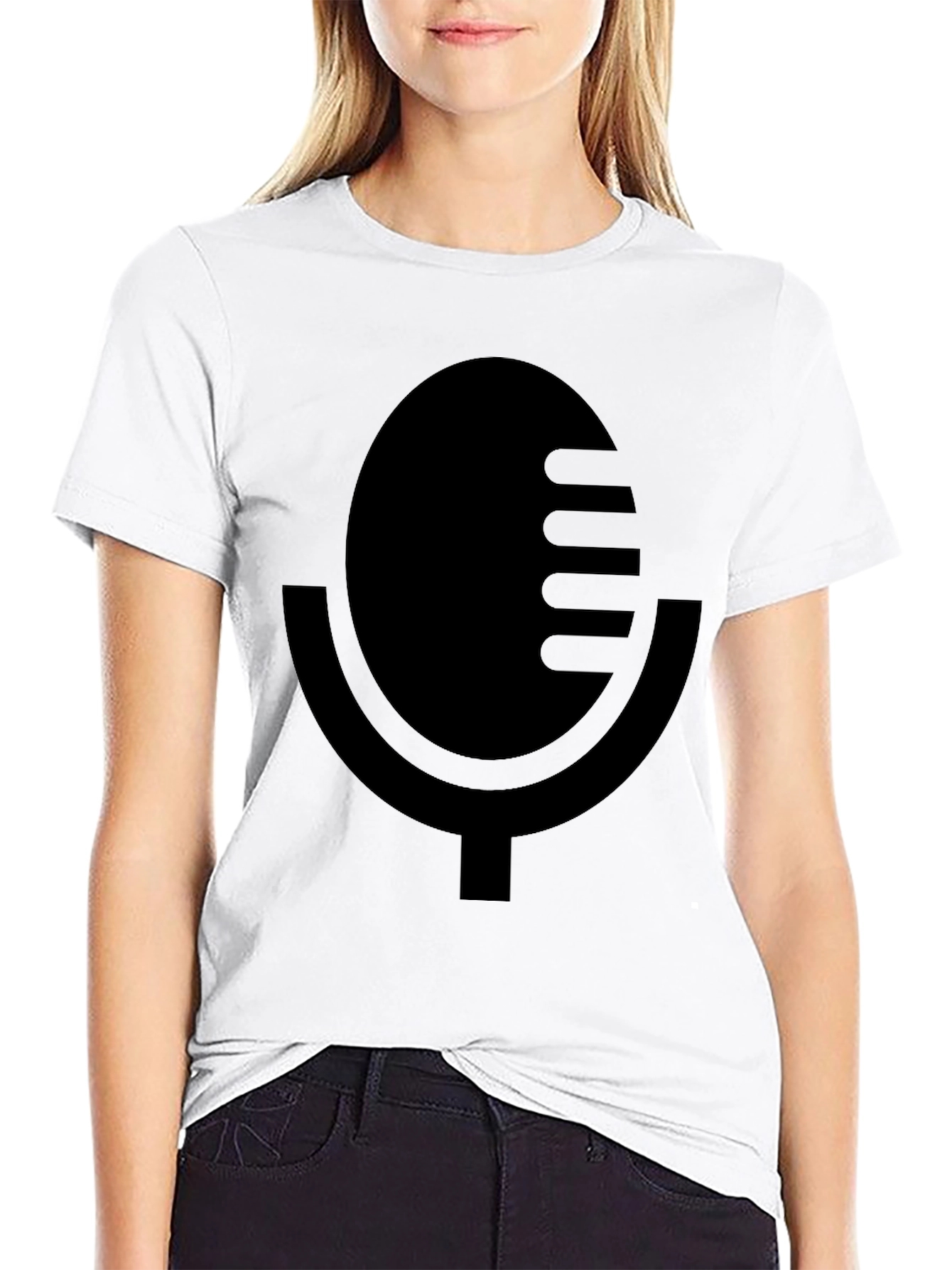 Black Microphone Graphic Tee - Podcast Ready
