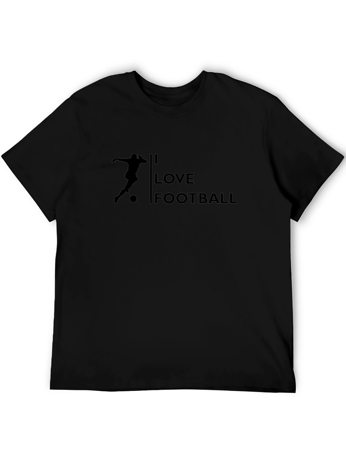 I Love Football T-Shirt Black Casual