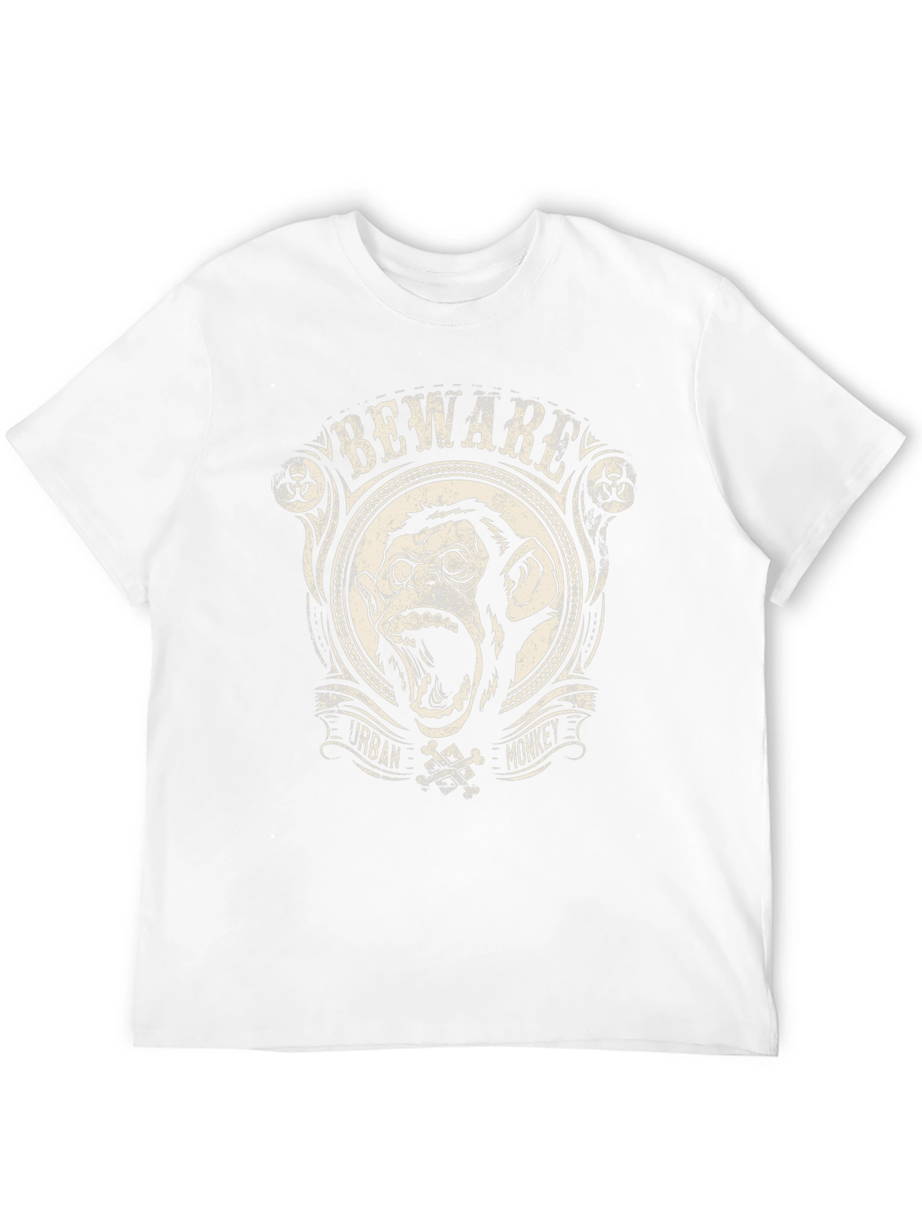 Beware Urban Monkey Graphic T-Shirt - Black