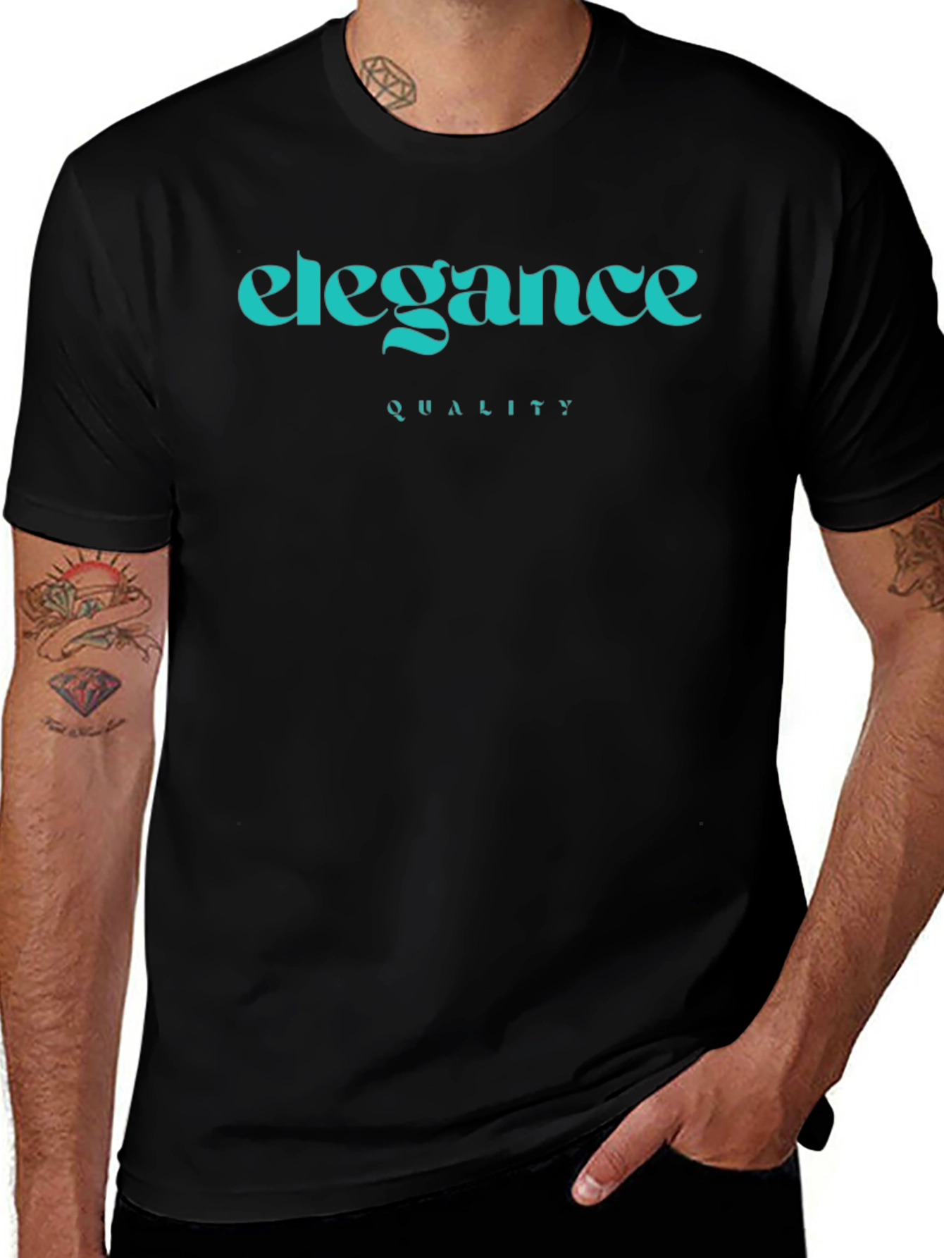 Elegance & Quality Black Graphic Tee - Stylish Menswear