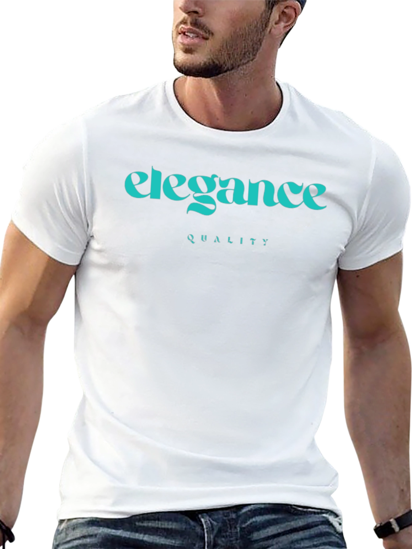 Elegance & Quality Black Graphic Tee - Stylish Menswear