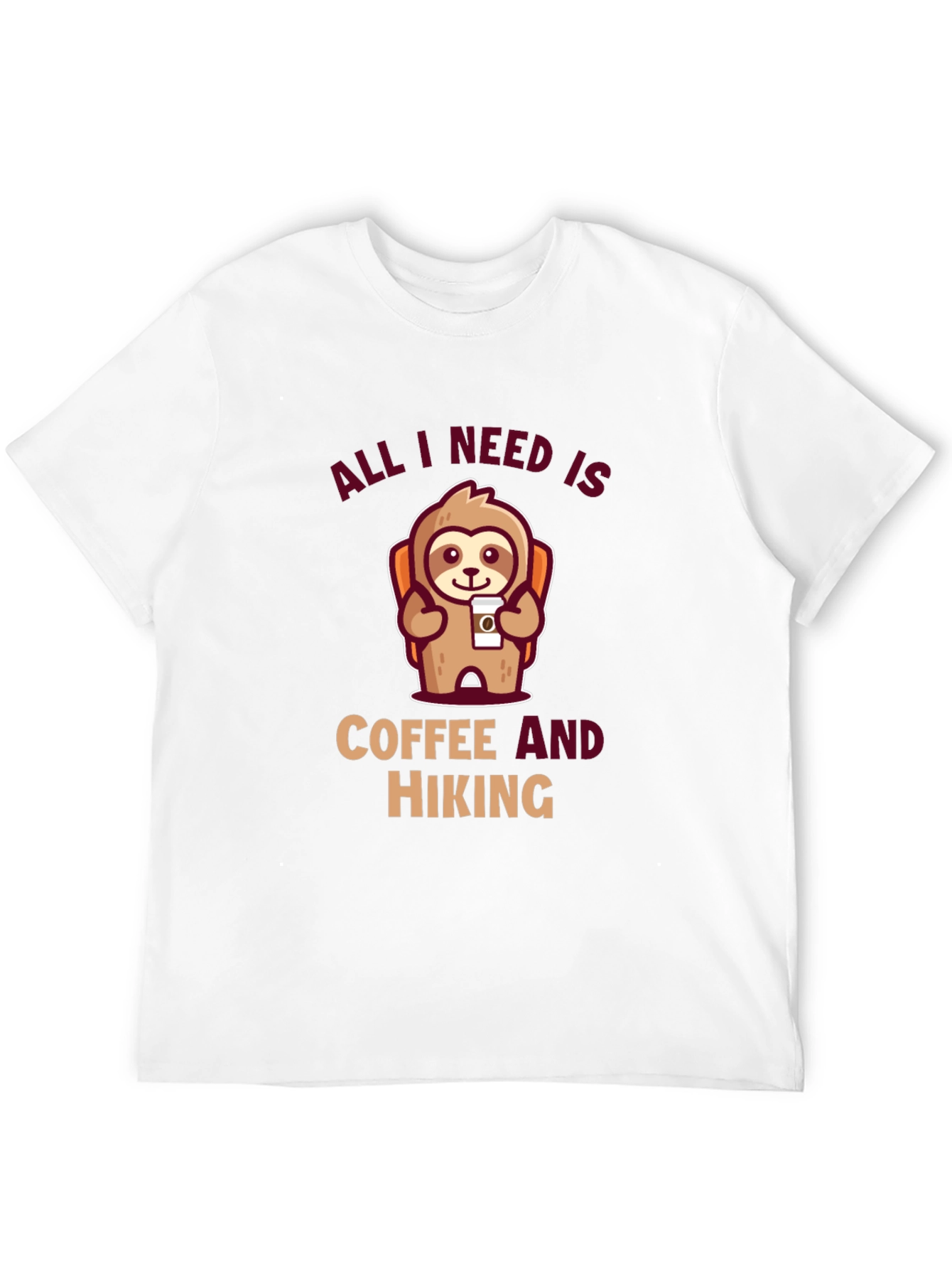 Hiking Sloth T-Shirt: Coffee and Hiking
