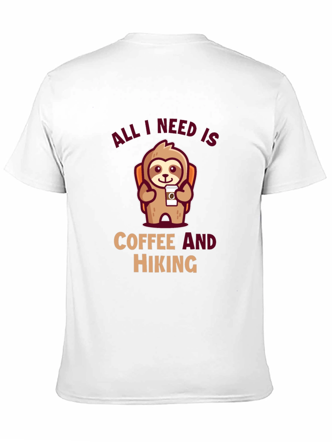 Hiking Sloth T-Shirt: Coffee and Hiking