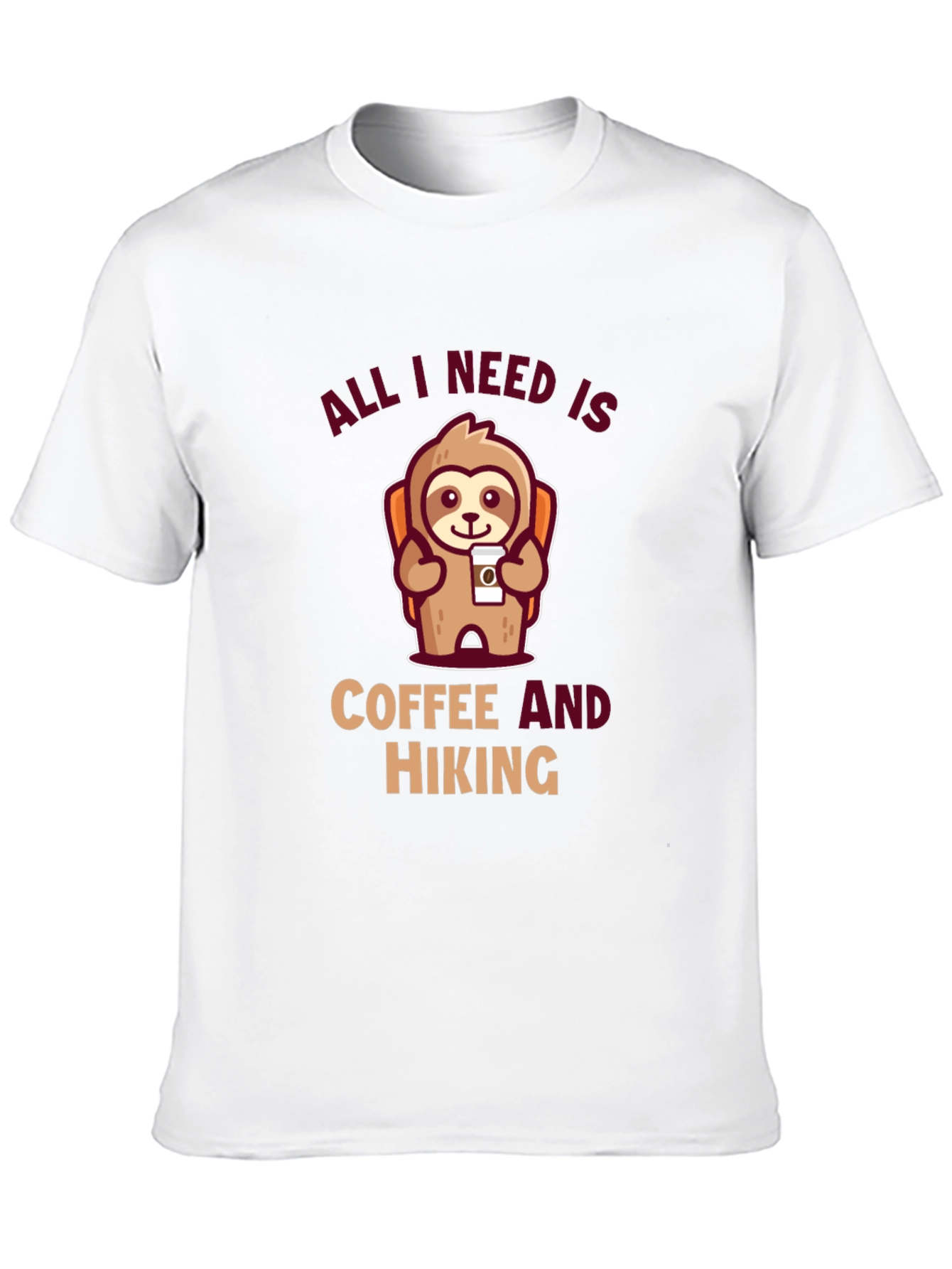 Hiking Sloth T-Shirt: Coffee and Hiking
