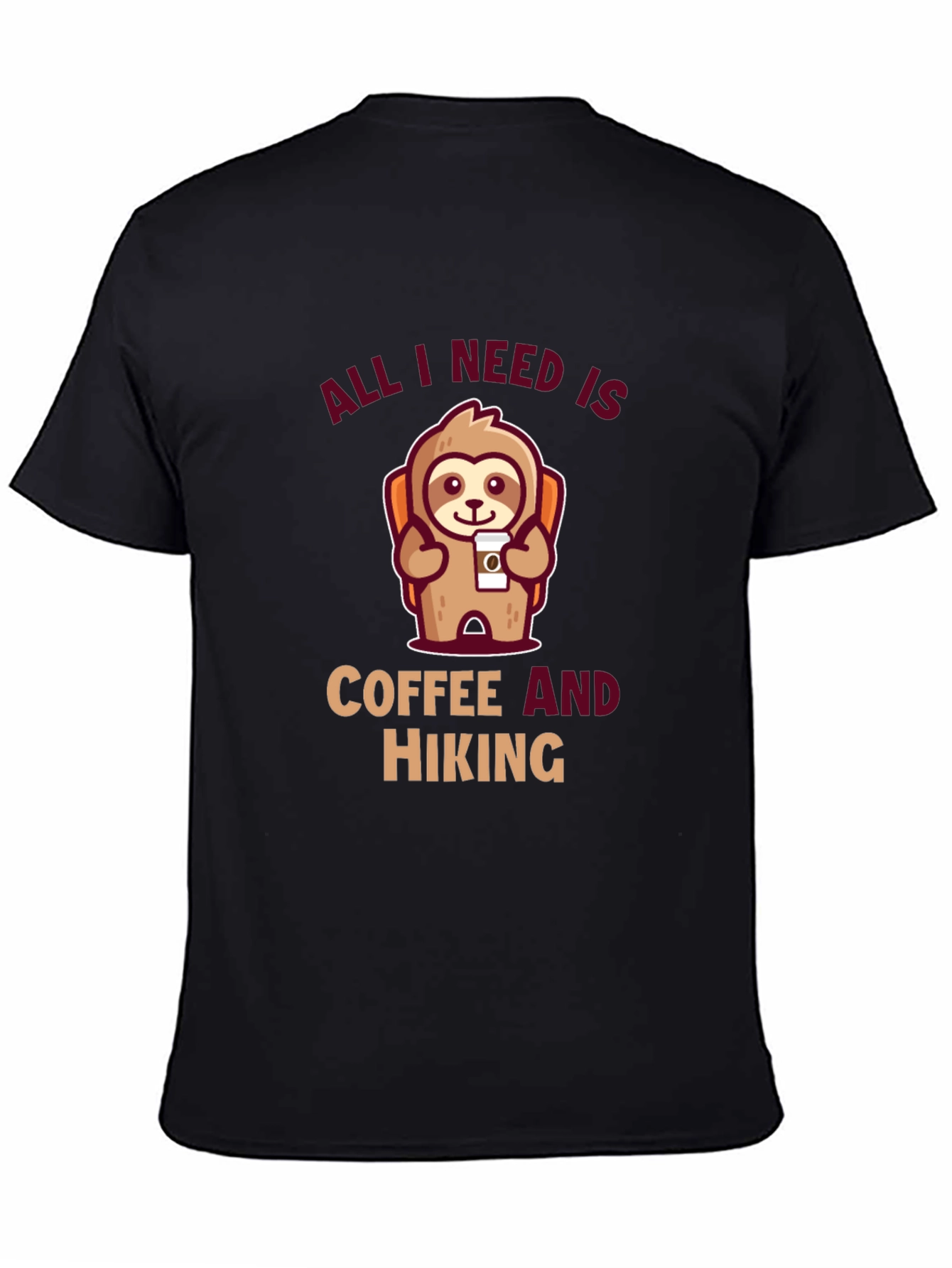 Hiking Sloth T-Shirt: Coffee and Hiking
