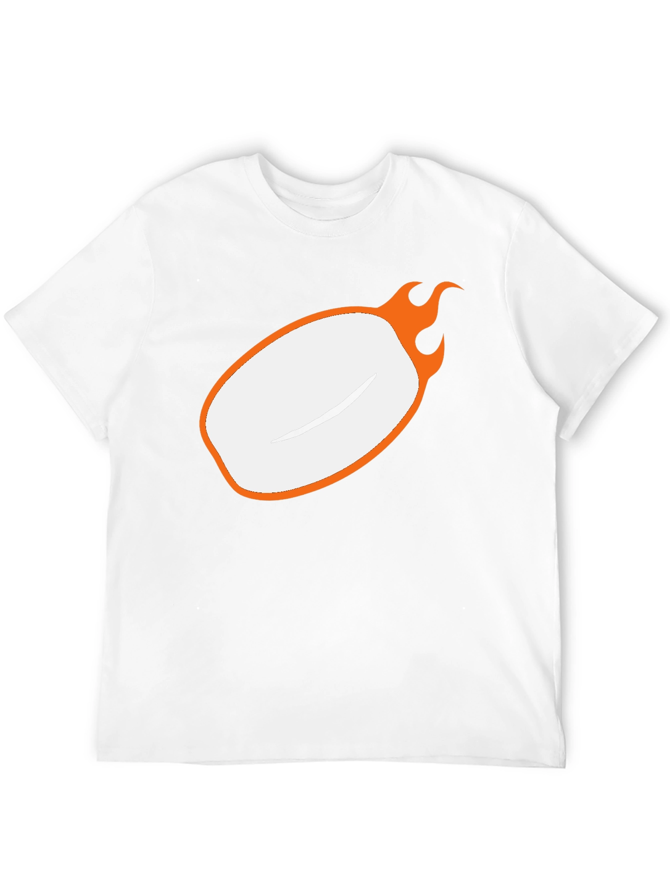Mens Black Graphic Tee - Flaming Oval Design