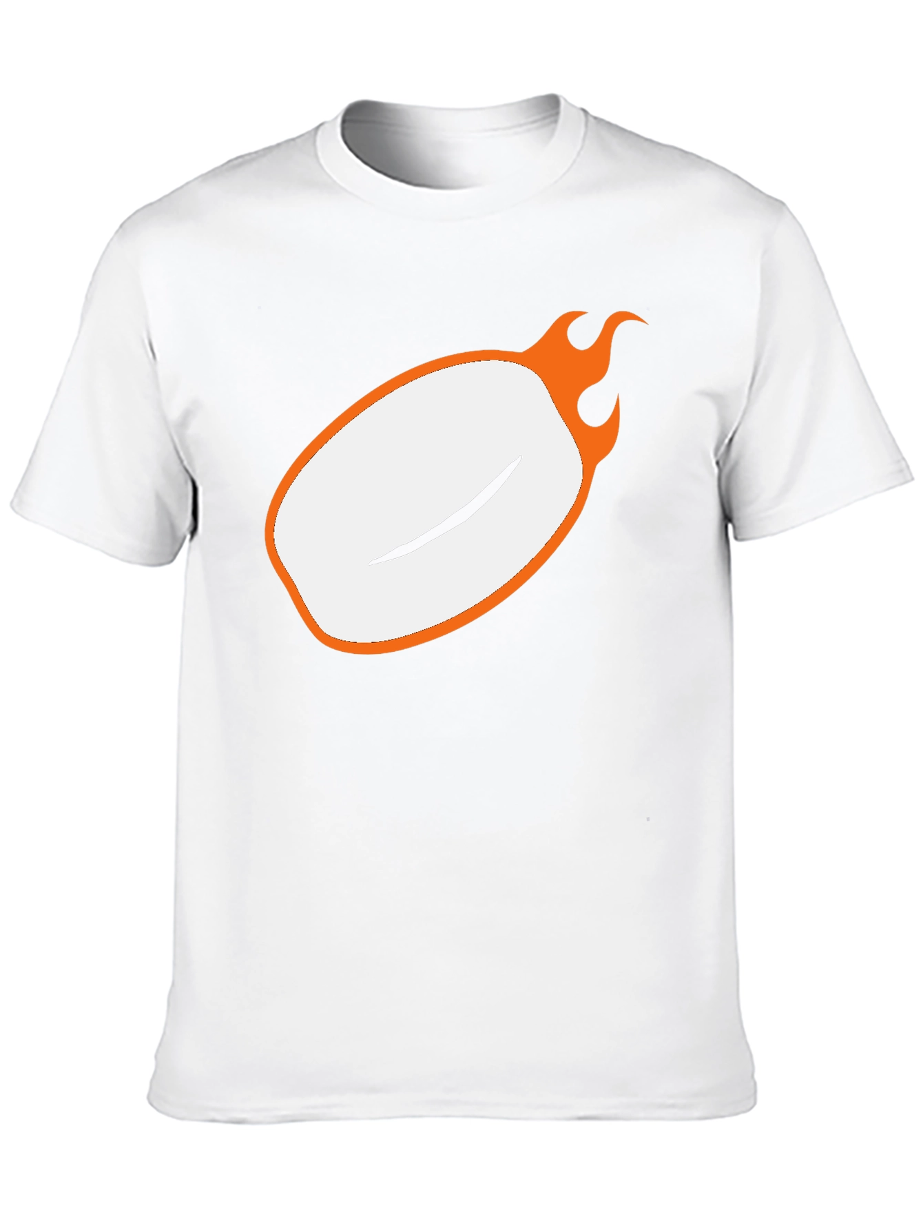 Mens Black Graphic Tee - Flaming Oval Design
