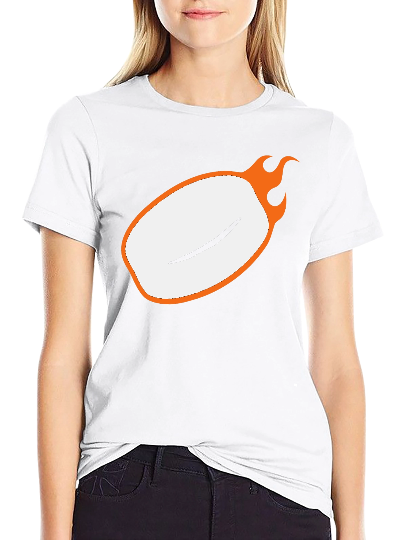 Mens Black Graphic Tee - Flaming Oval Design