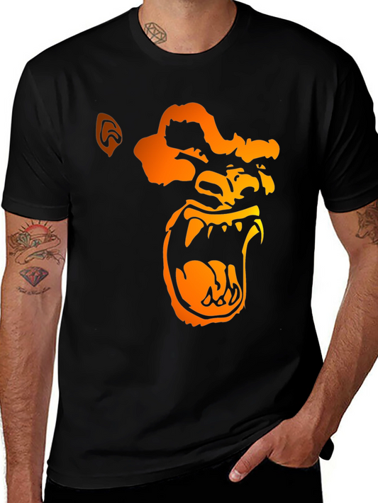 Gorilla Graphic Tee - Fierce Ape Design Black T-Shirt