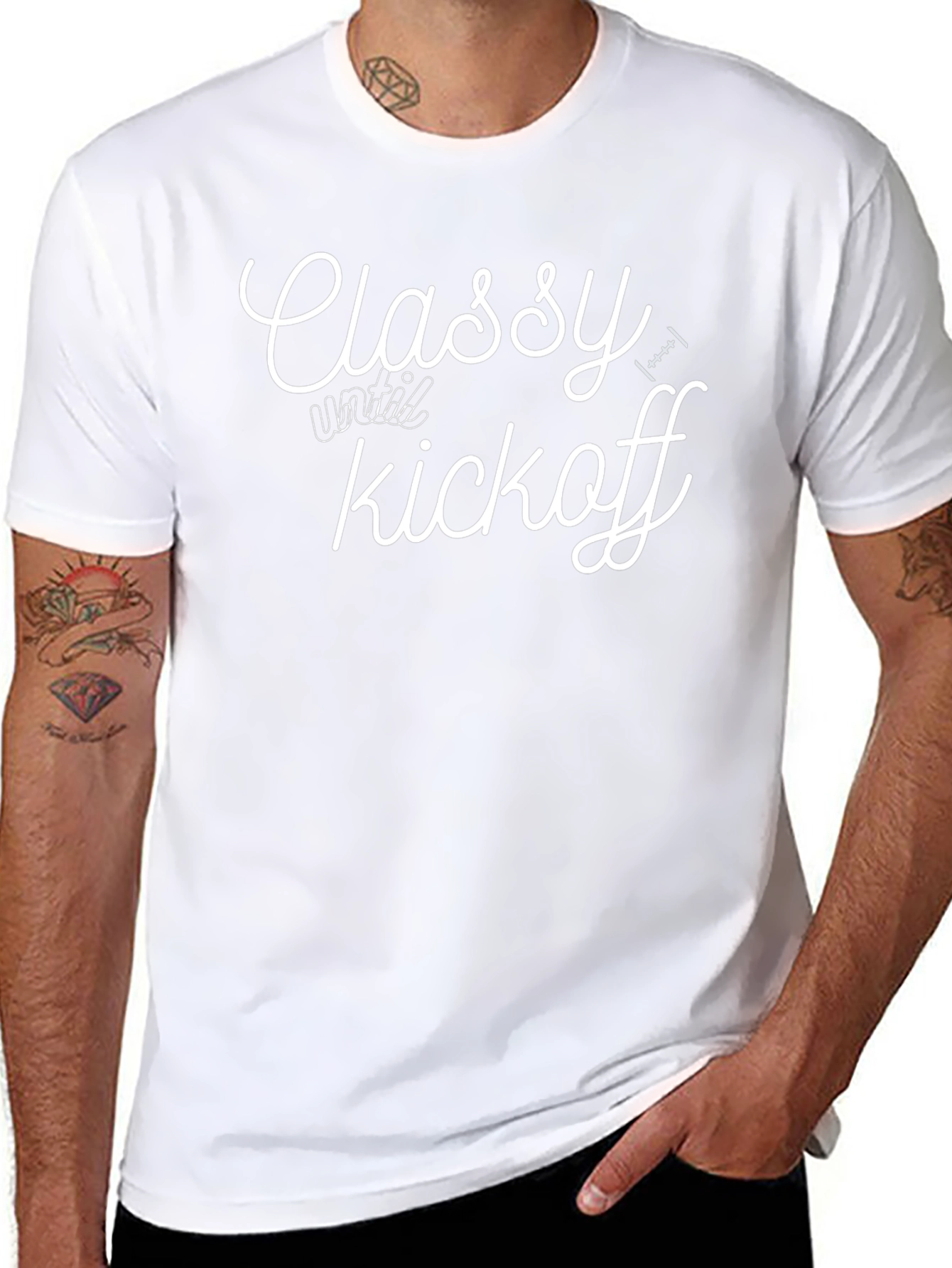 Classy Until Kickoff Black Graphic Tee