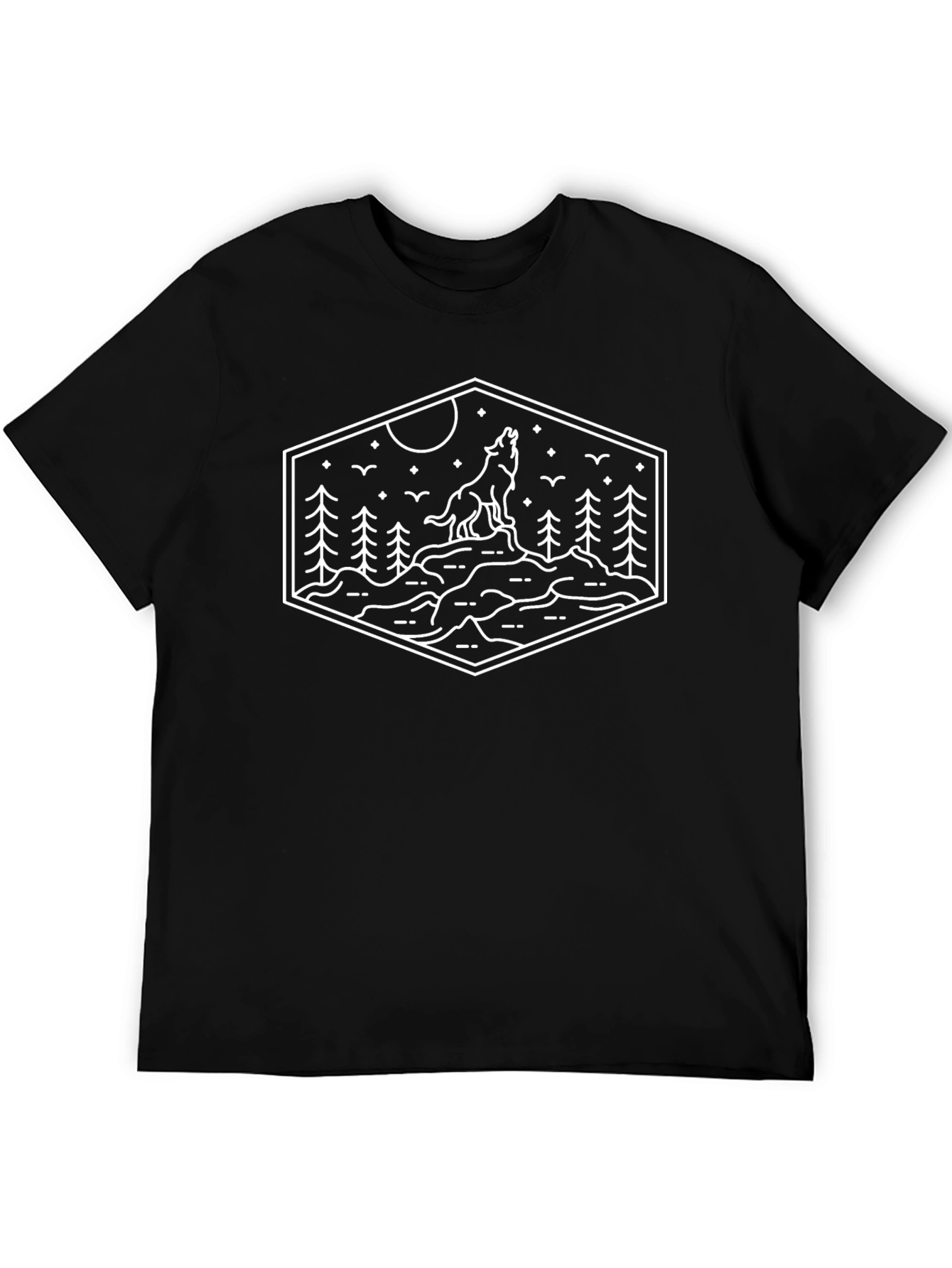 Wolf Howl Wilderness Graphic Tee - Black