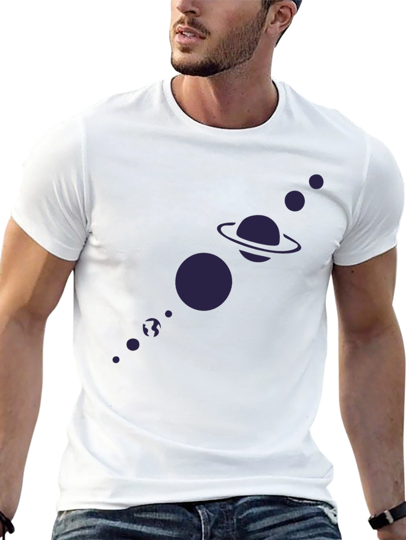 Planetary System Graphic Tee - Black Cotton T-Shirt