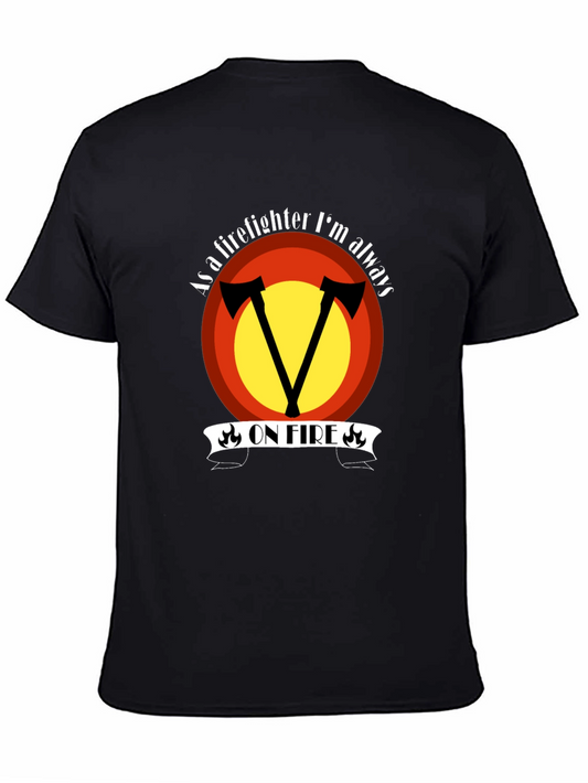 Firefighter On Fire Graphic Tee