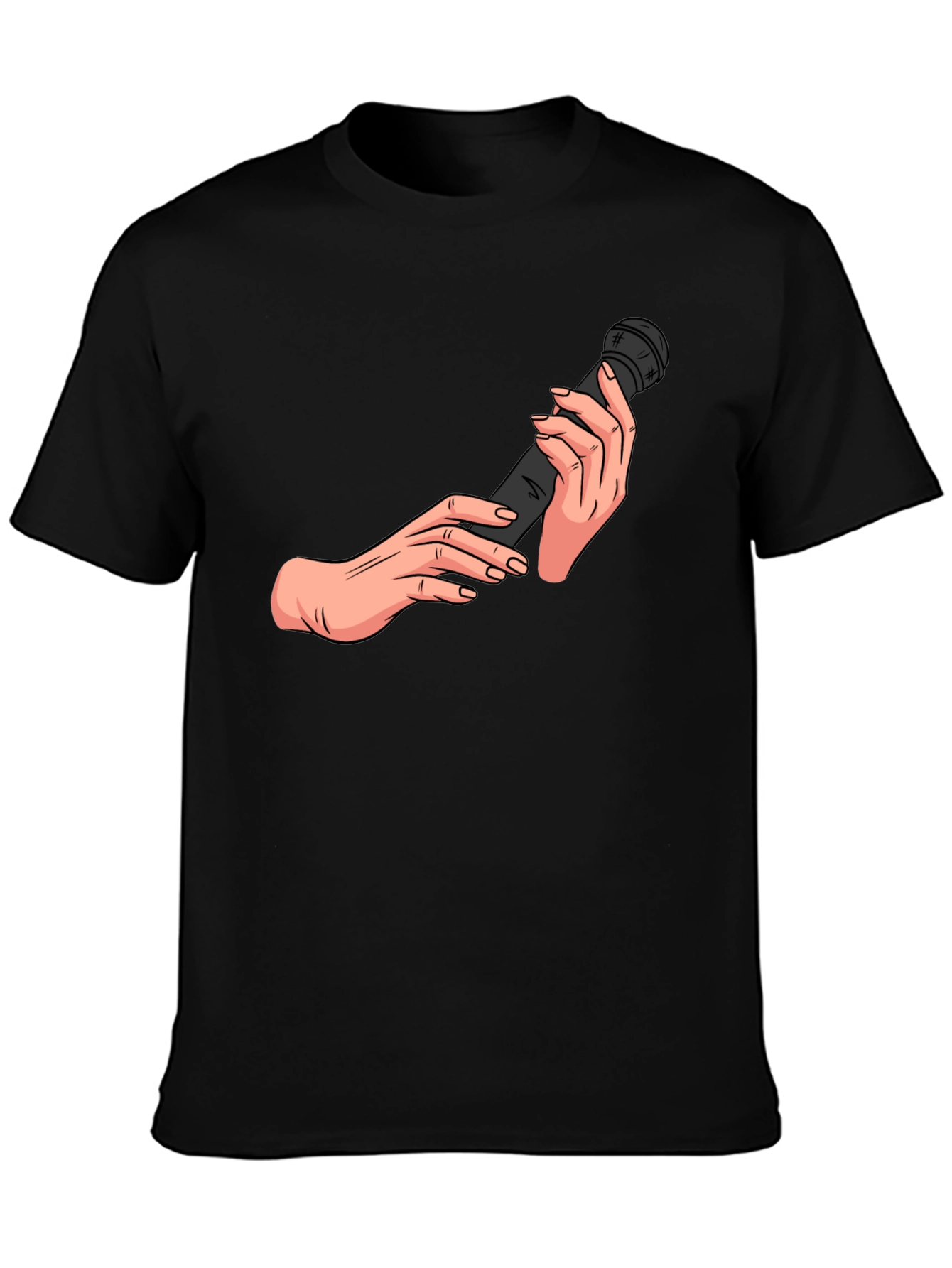Microphone Hands Black T-Shirt