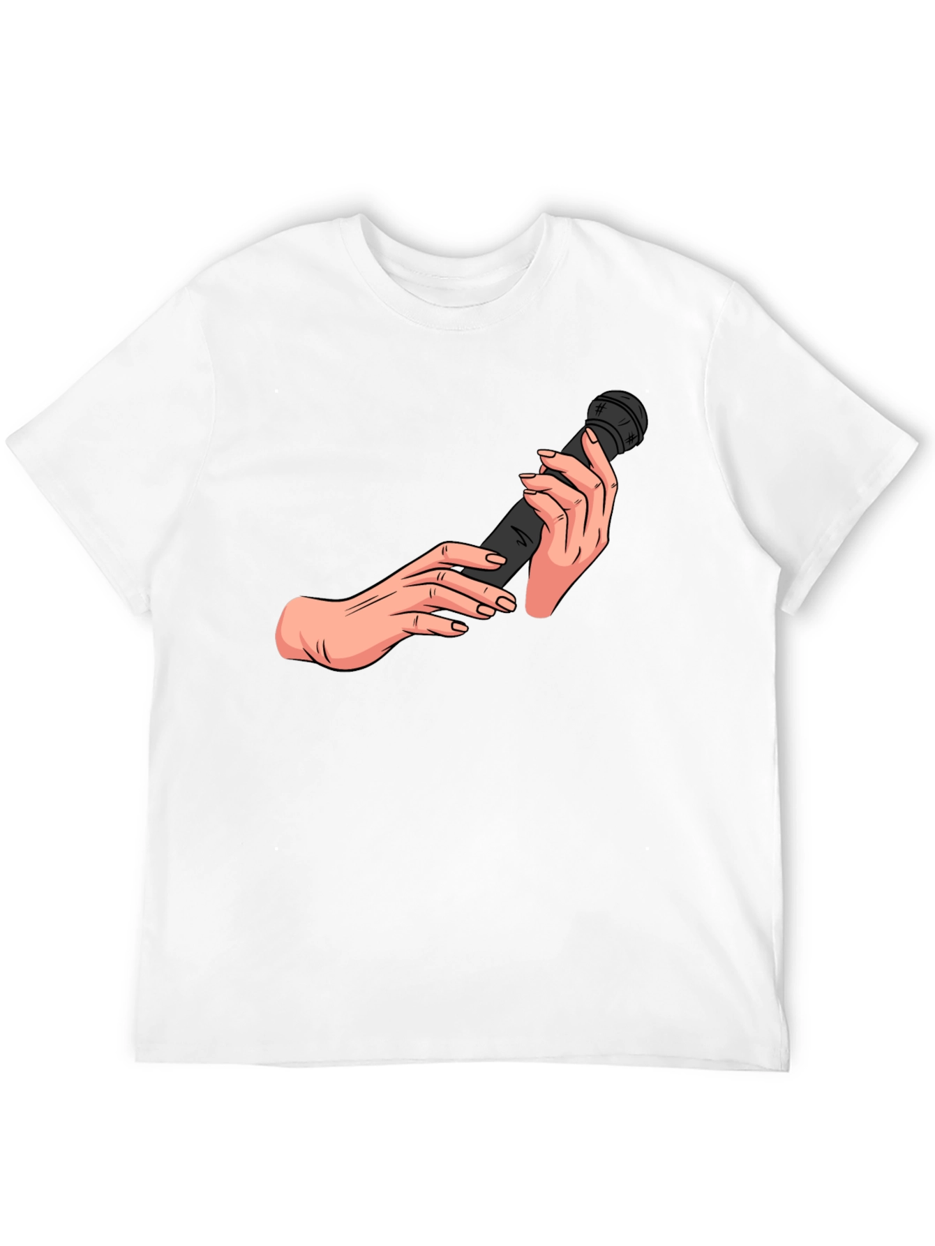 Microphone Hands Black T-Shirt