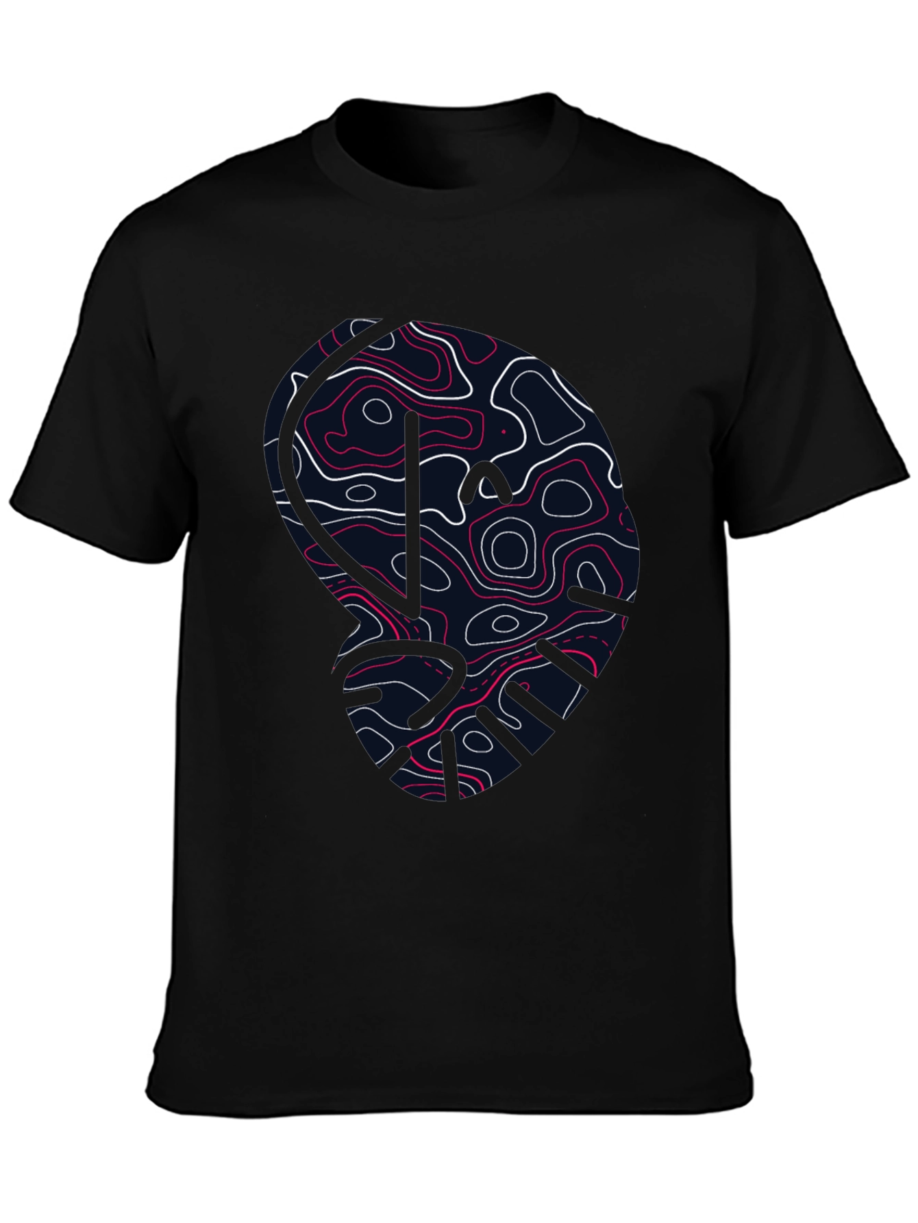 Abstract Topographic Map Graphic Print Tee