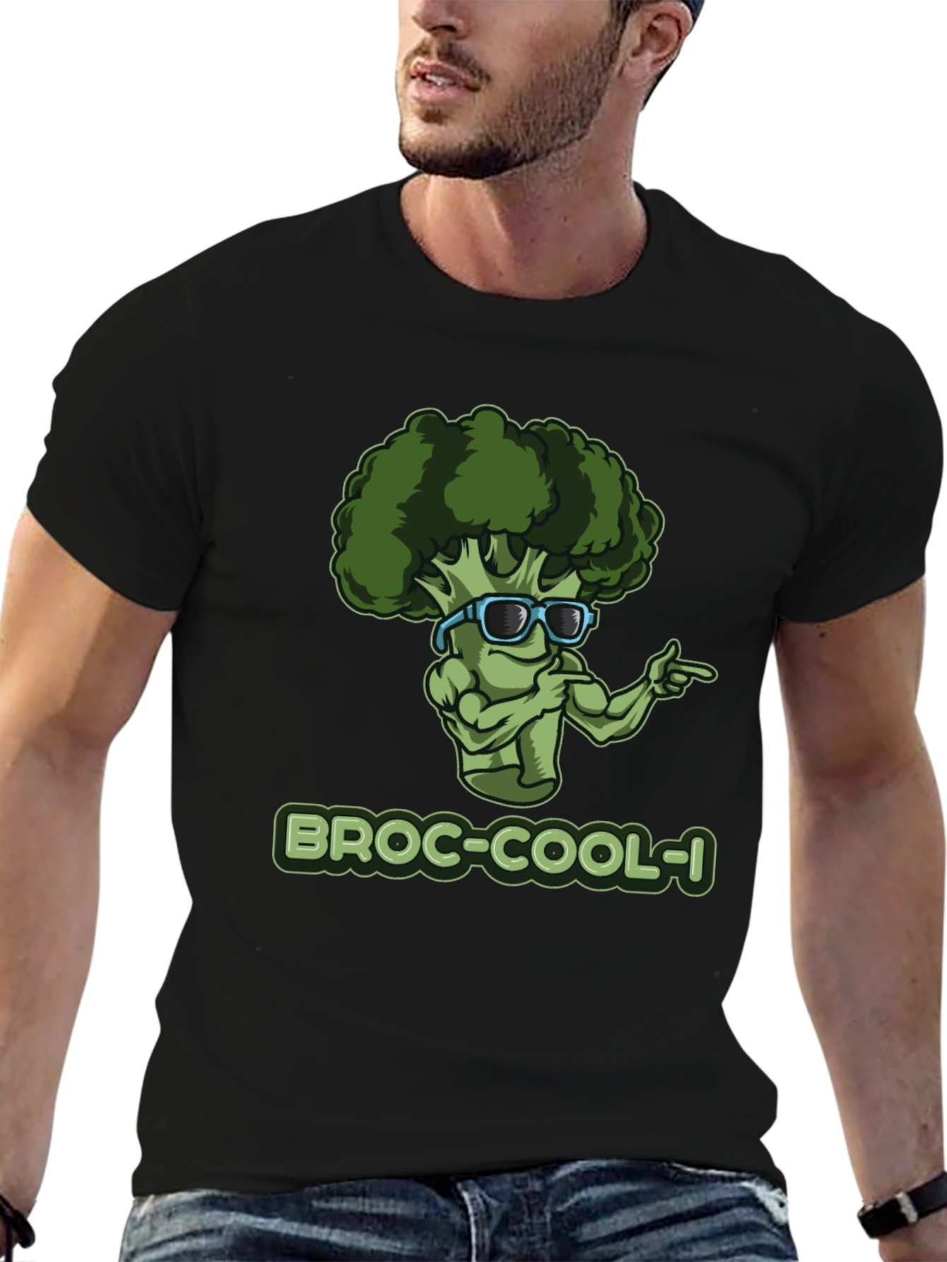 Broc-Cool-I T-Shirt - Funny Broccoli Graphic Tee
