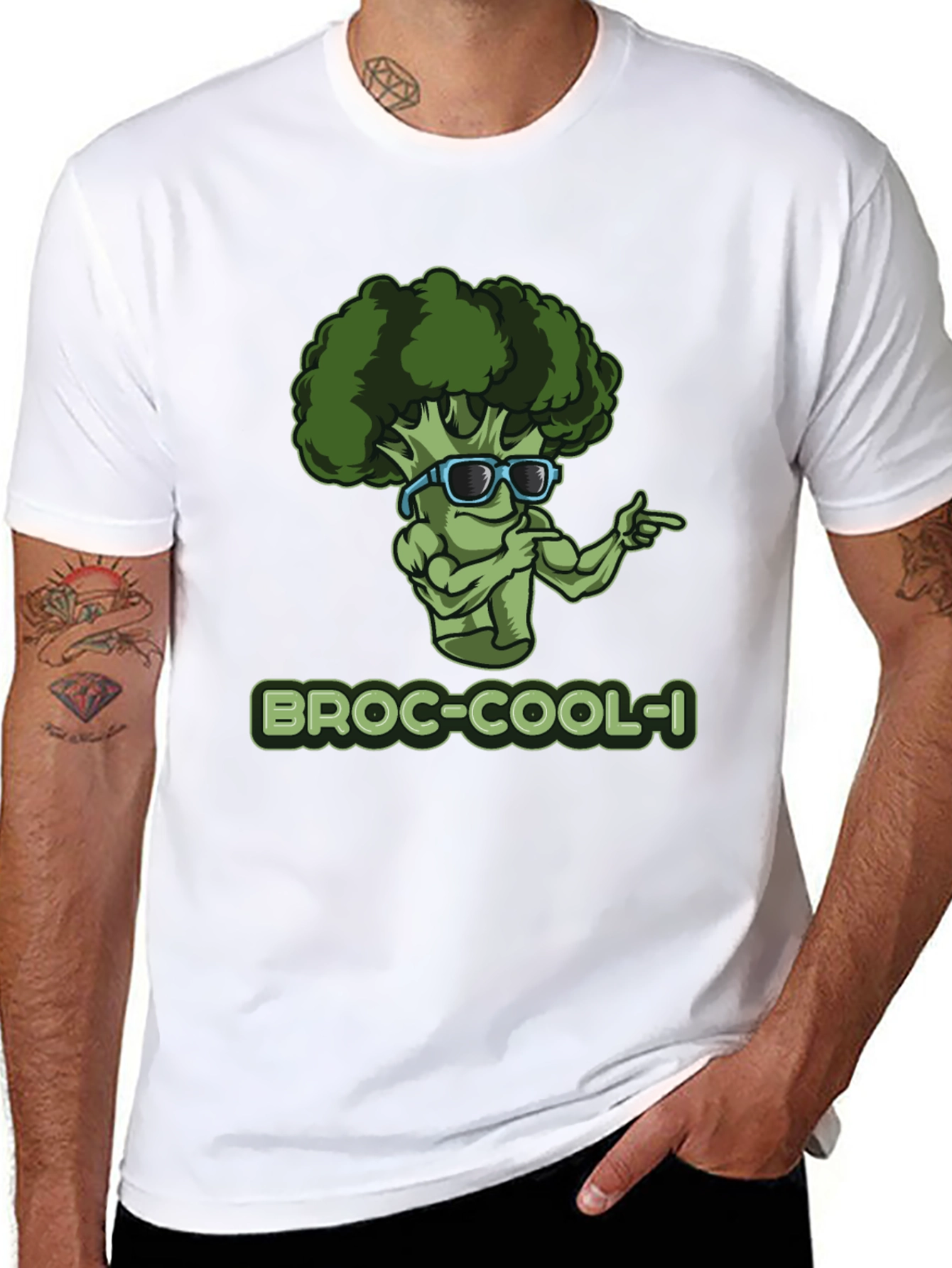 Broc-Cool-I T-Shirt - Funny Broccoli Graphic Tee