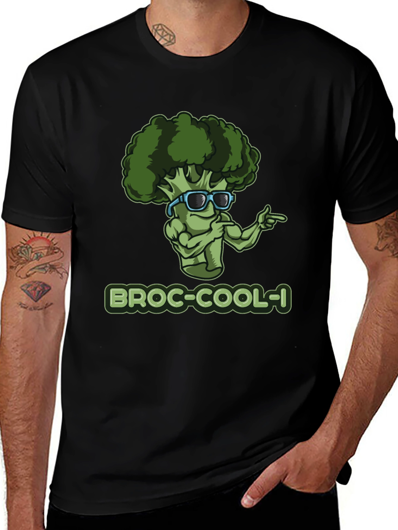 Broc-Cool-I T-Shirt - Funny Broccoli Graphic Tee