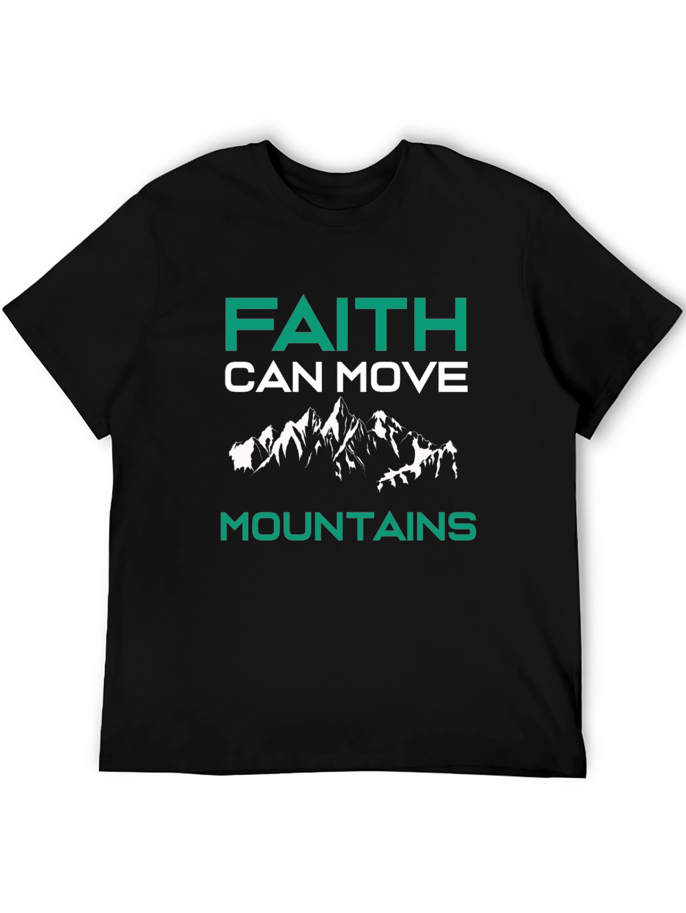 Faith Can Move Mountains Graphic Tee - Black