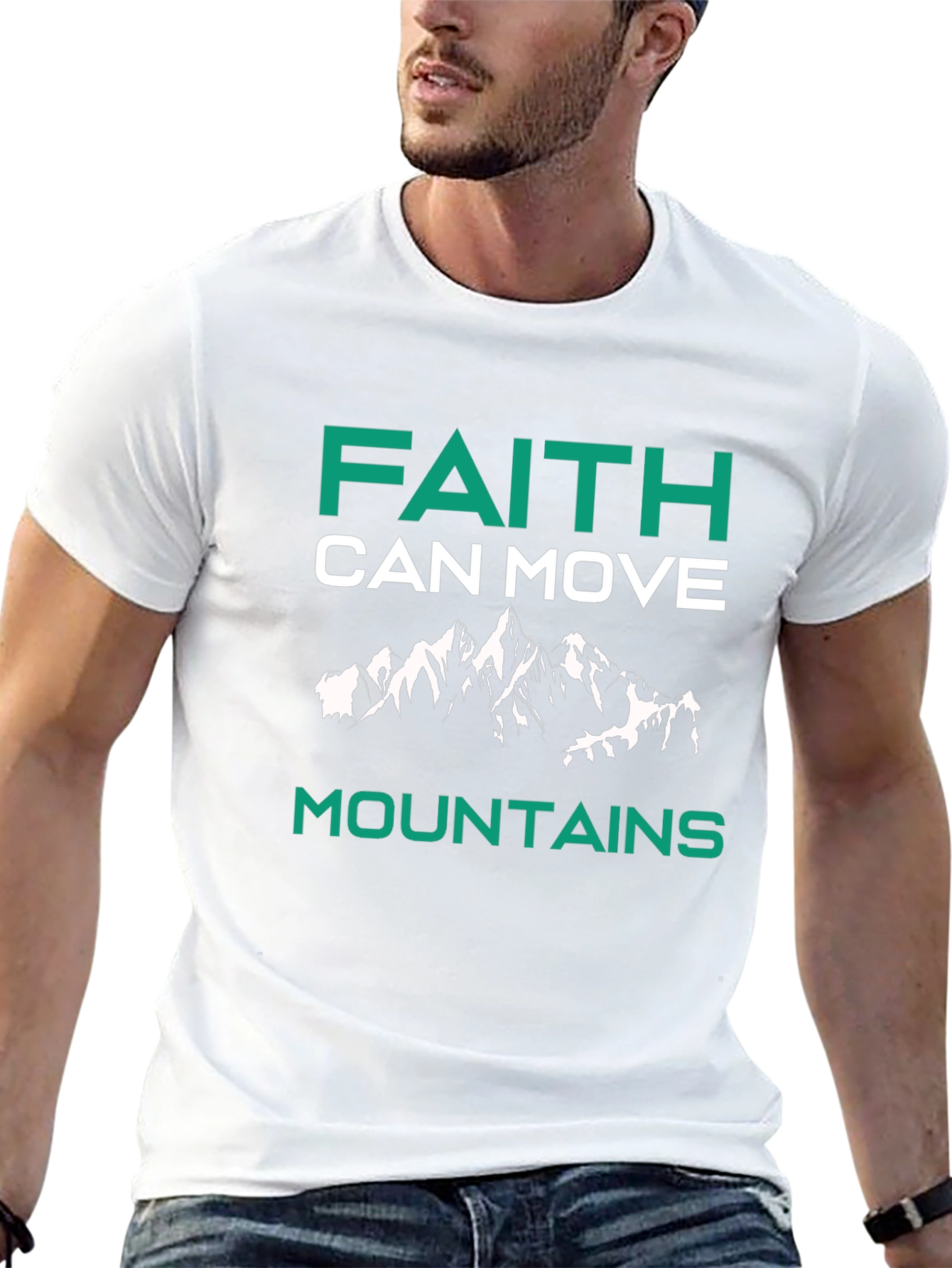Faith Can Move Mountains Graphic Tee - Black
