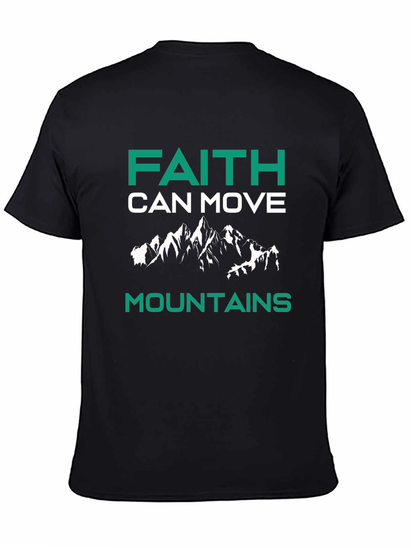 Faith Can Move Mountains Graphic Tee - Black