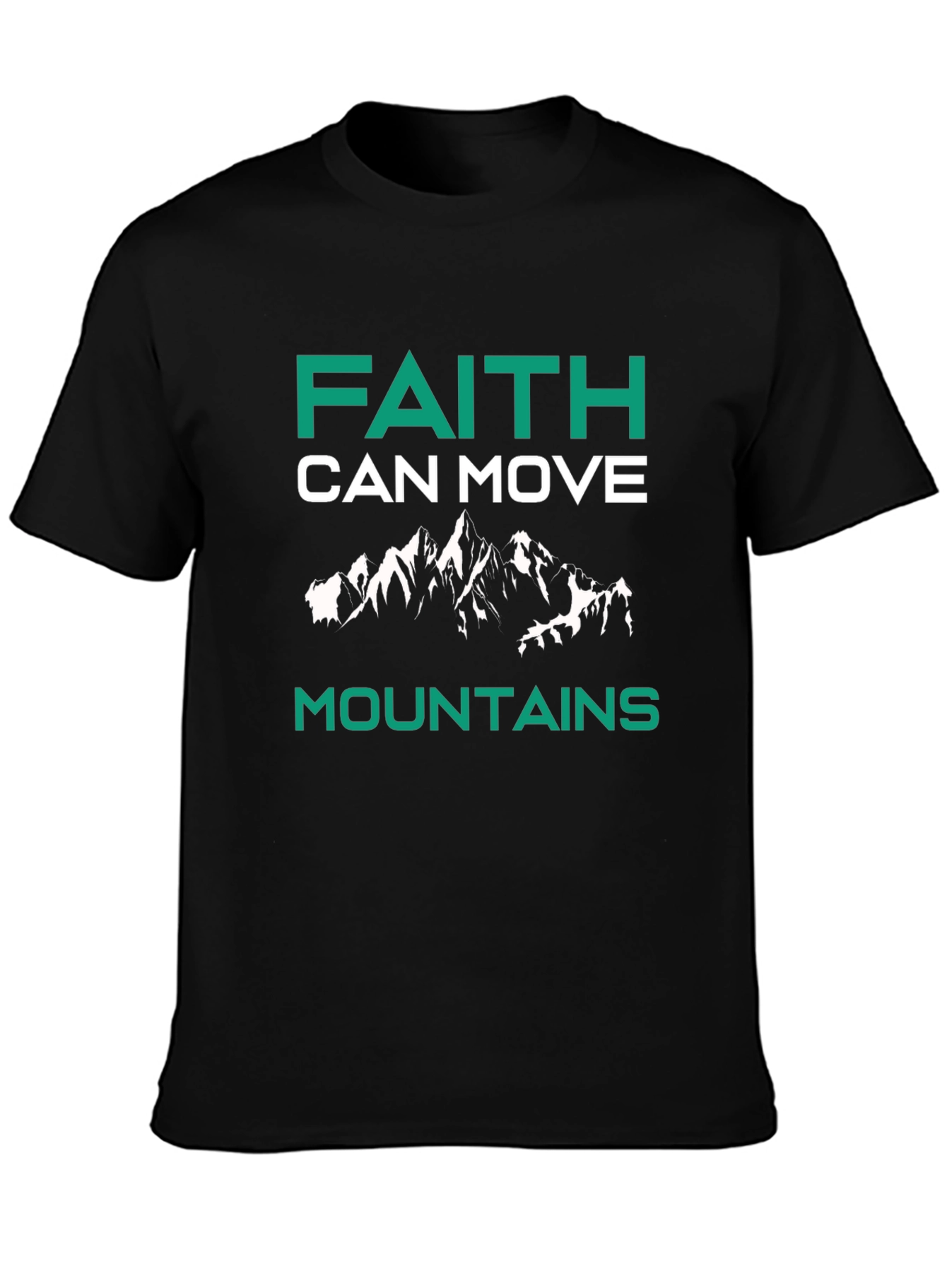 Faith Can Move Mountains Graphic Tee - Black
