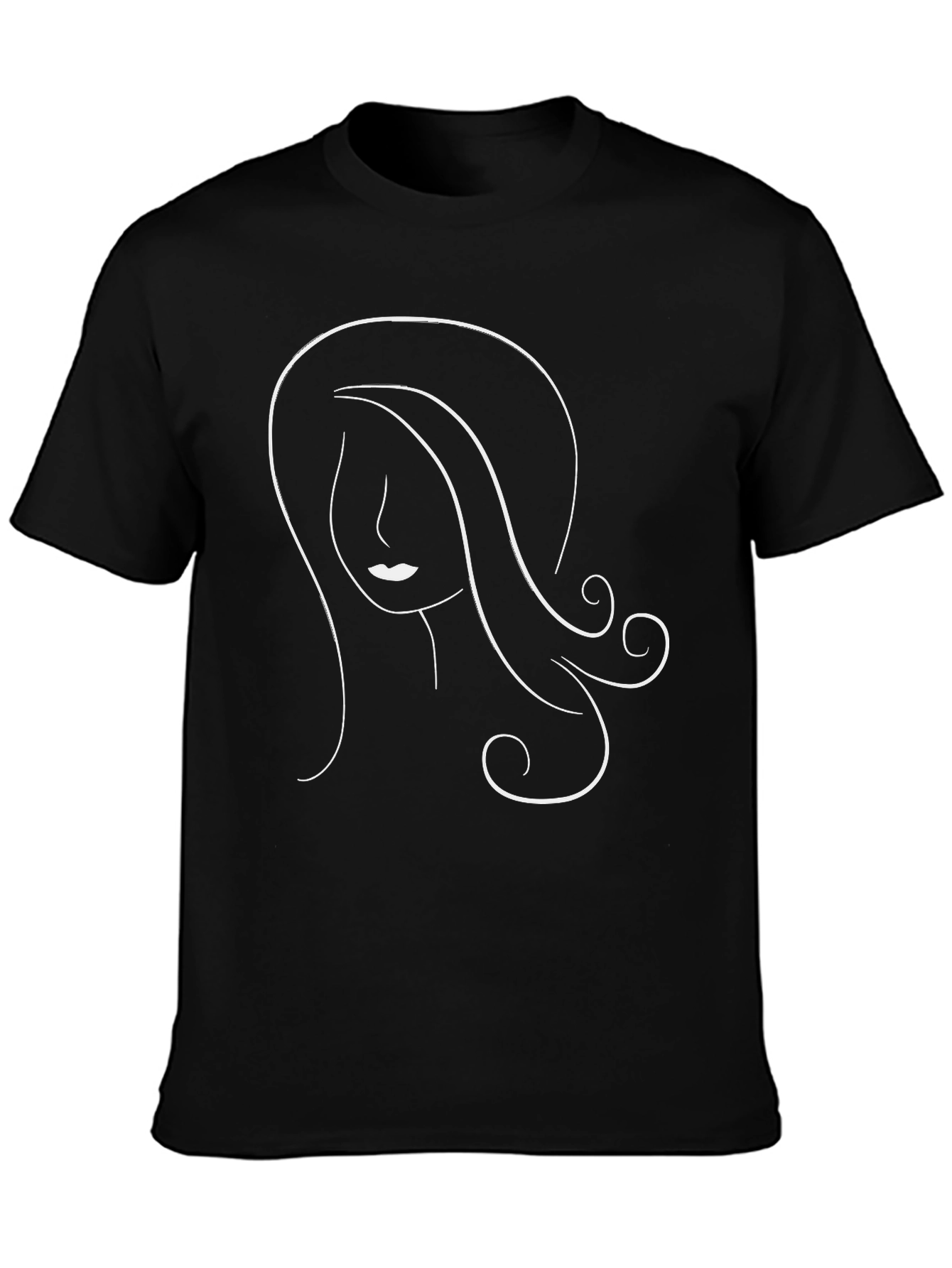 Minimalist Woman Graphic Tee - Black