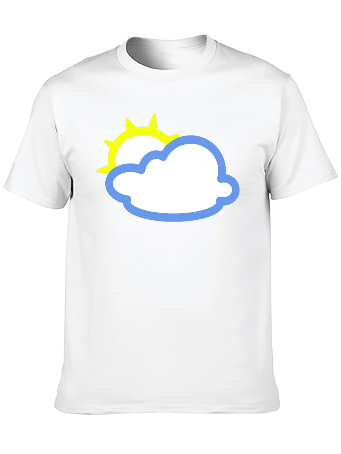 Black Tee with Sun and Cloud Graphic