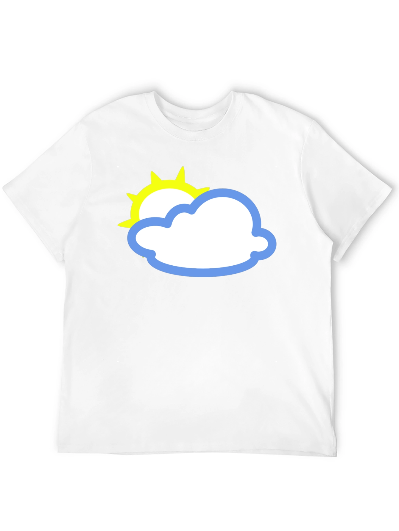 Black Tee with Sun and Cloud Graphic