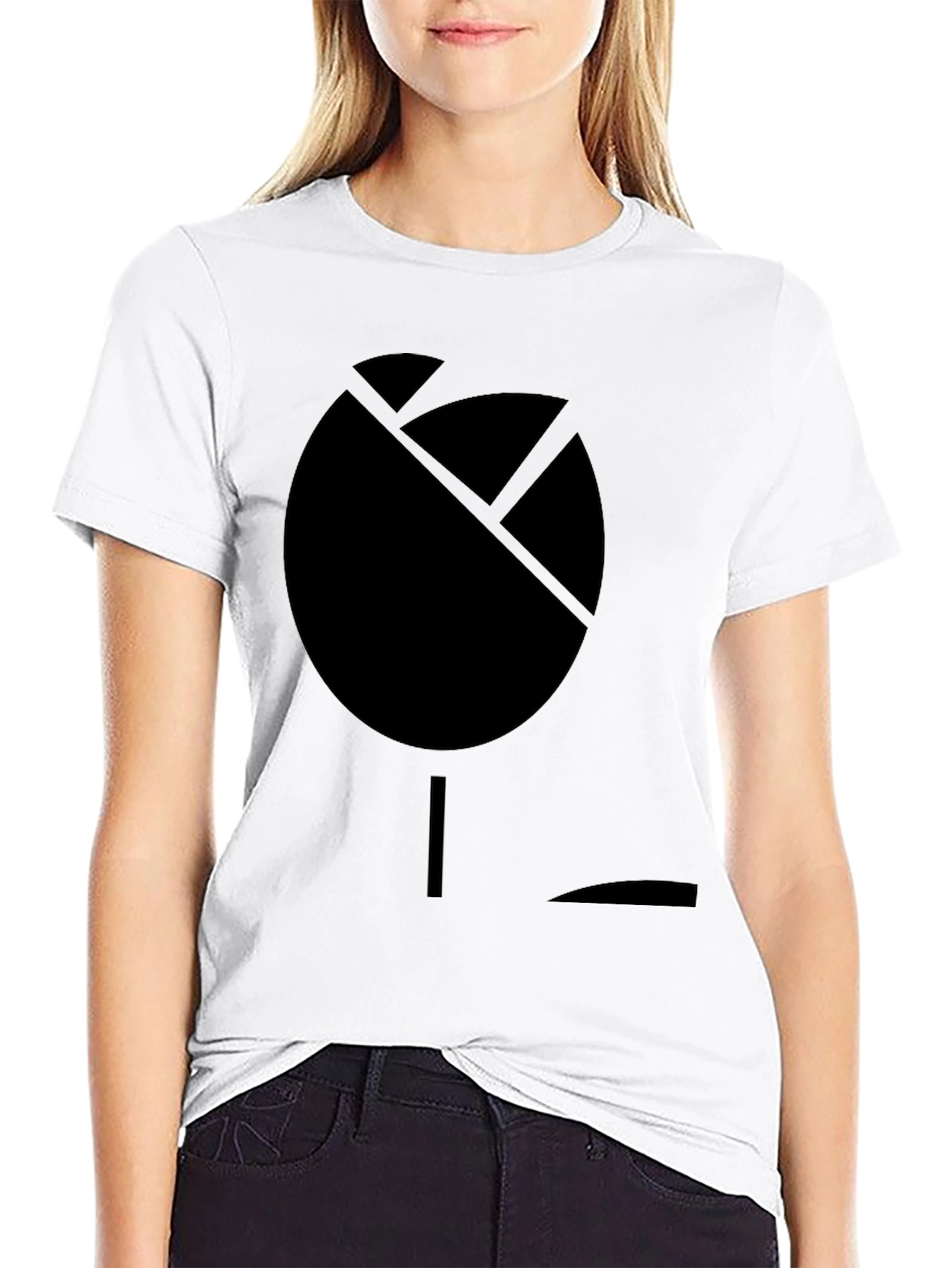 Abstract Rose Graphic Black T-Shirt
