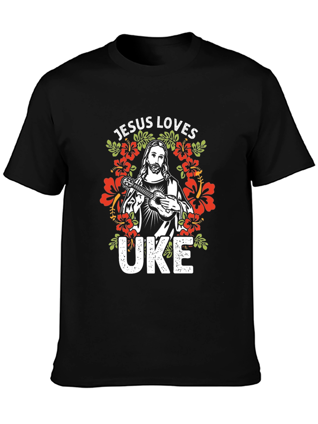 Jesus Loves Uke T-Shirt - Graphic Tee