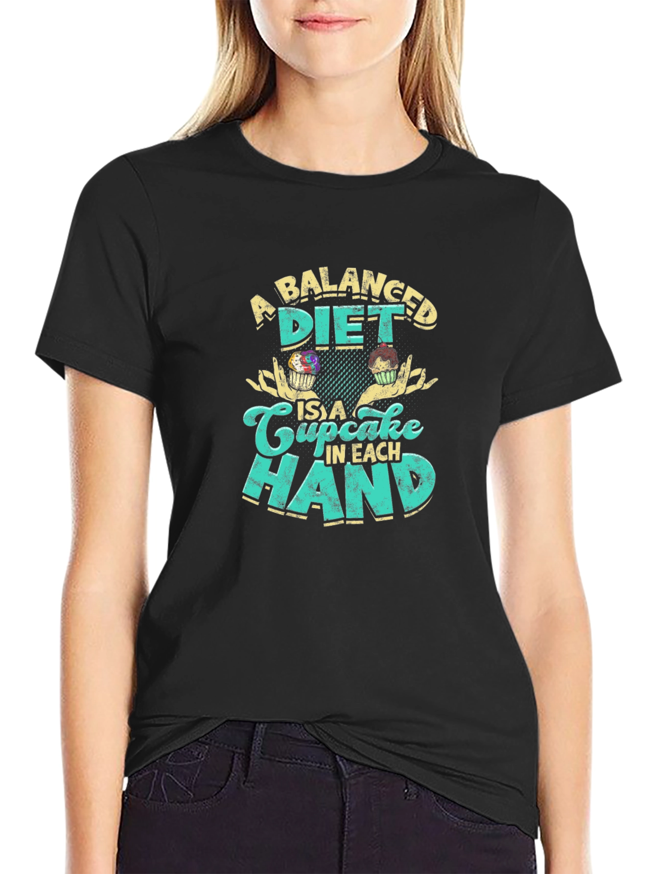 Funny Cupcake Diet Graphic T-Shirt